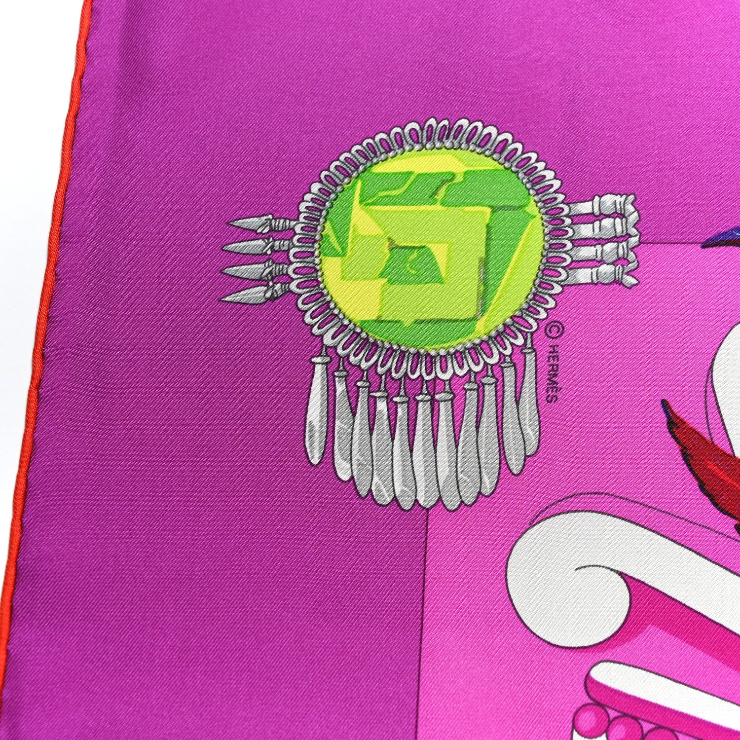 Silk Mexique Scarf 90 Fuchsia