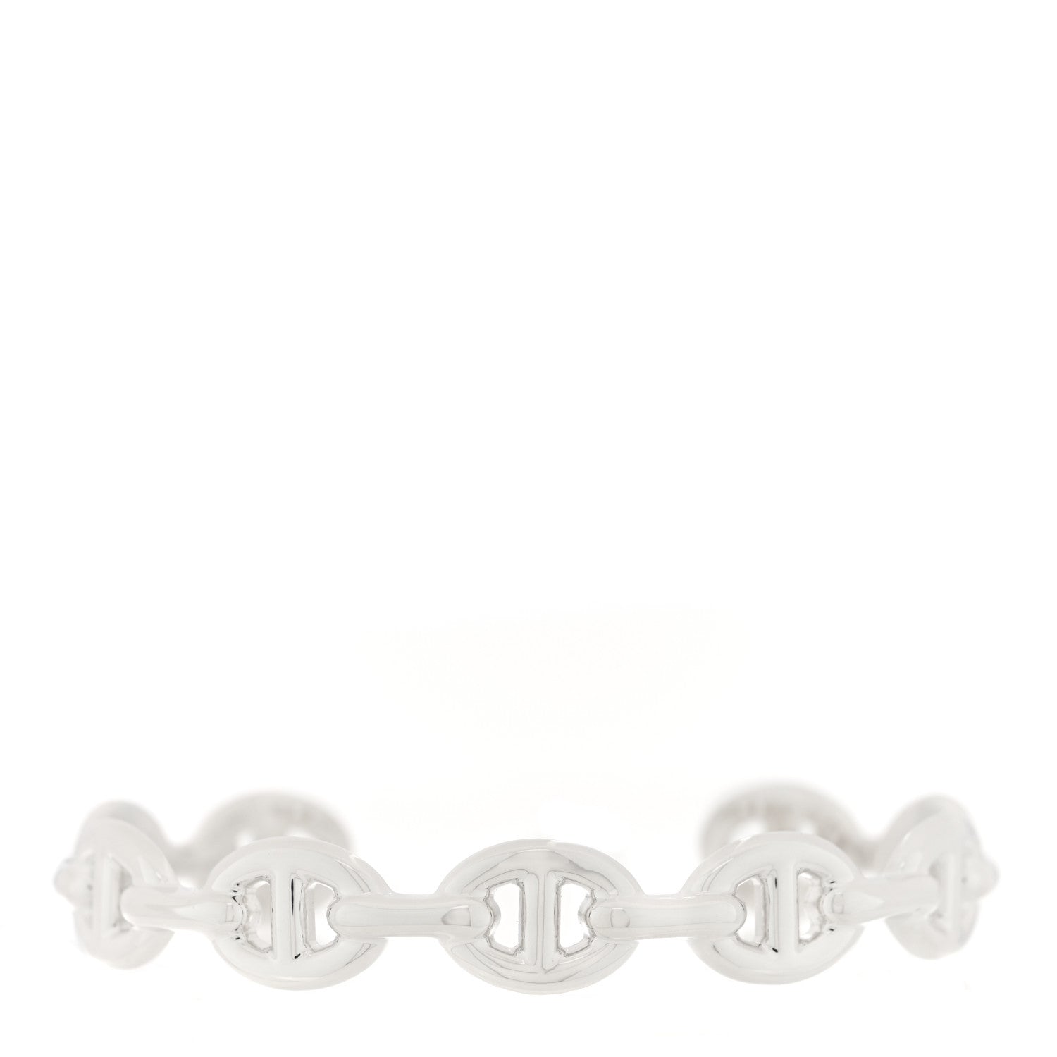 Sterling Silver MM Chaine d'Ancre Enchainee Cuff Bracelet SH