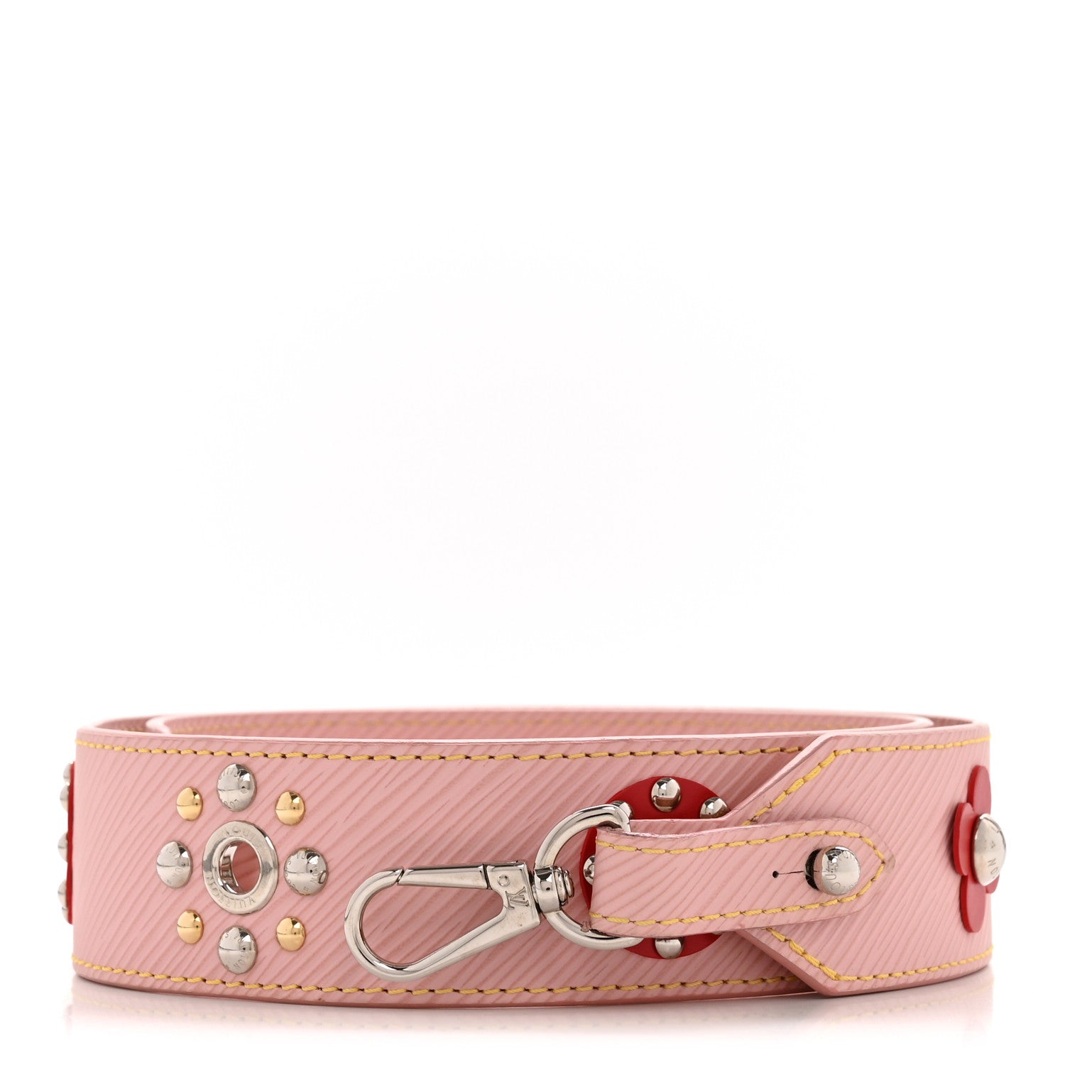 Epi Mechanical Flowers Bandouliere Shoulder Strap Rose Ballerine