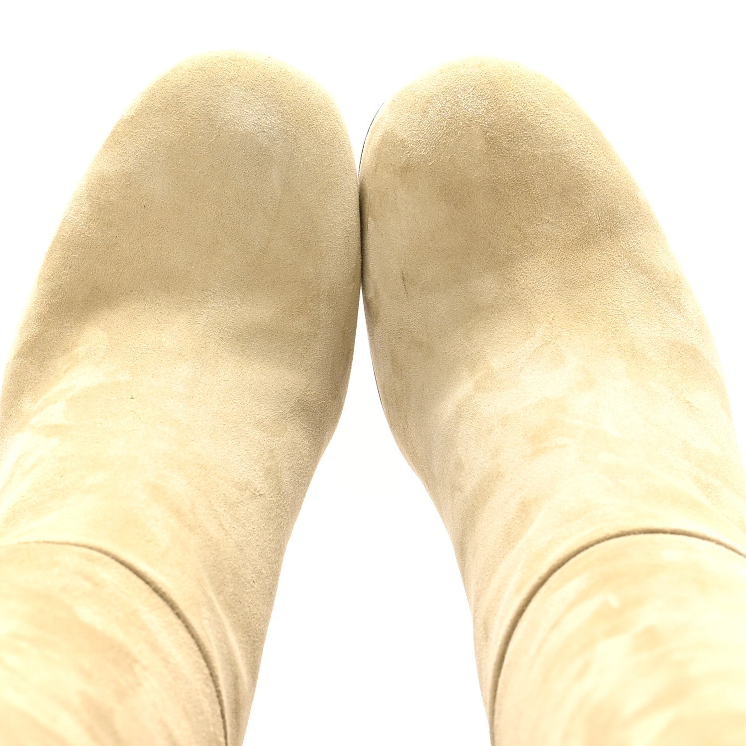 Suede Calfskin Lisiere 90 Boots 37 Beige Lin