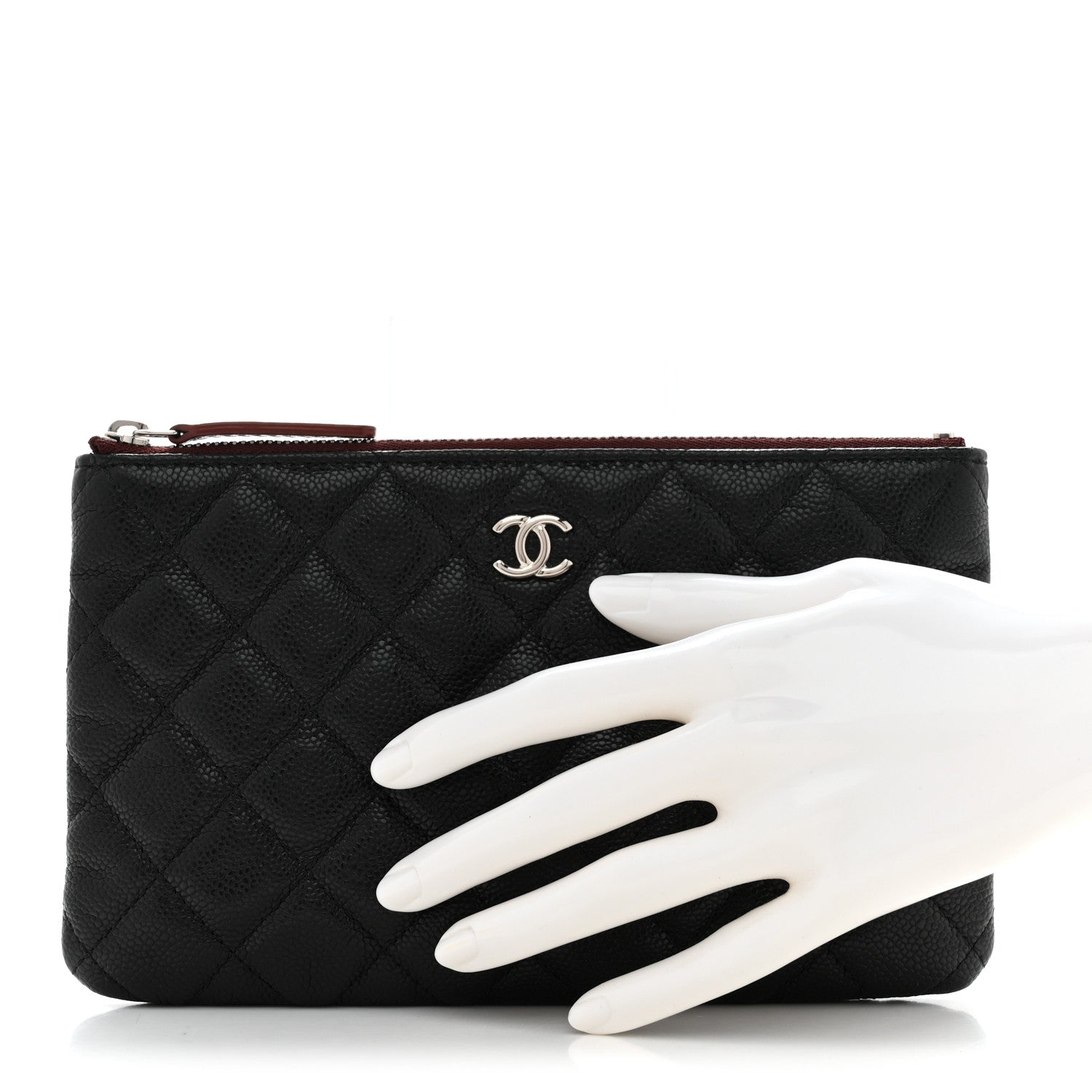 Caviar Quilted Cosmetic Case Black