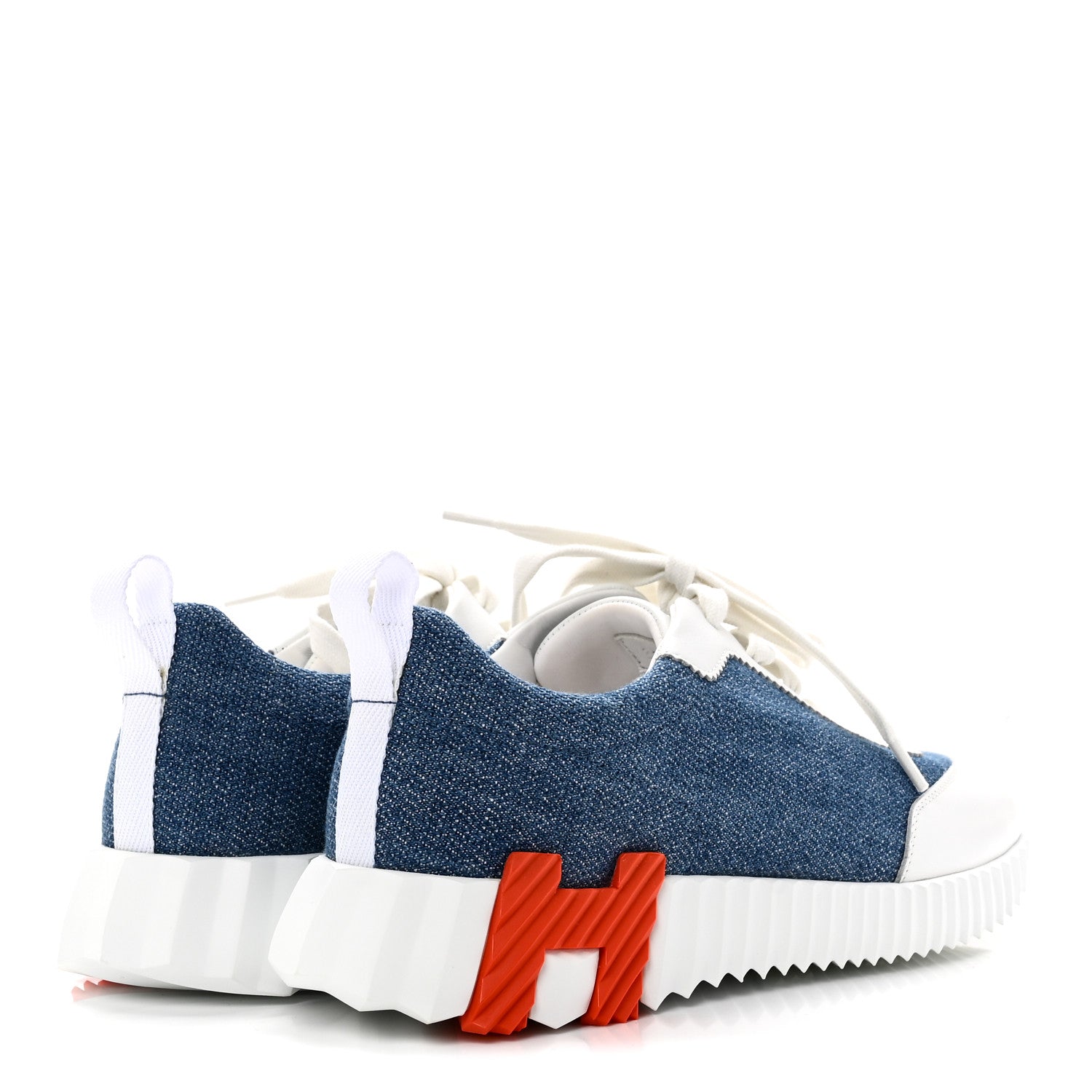 Denim Suede Goatskin Bouncing Sneakers 37 Bleu Clair White