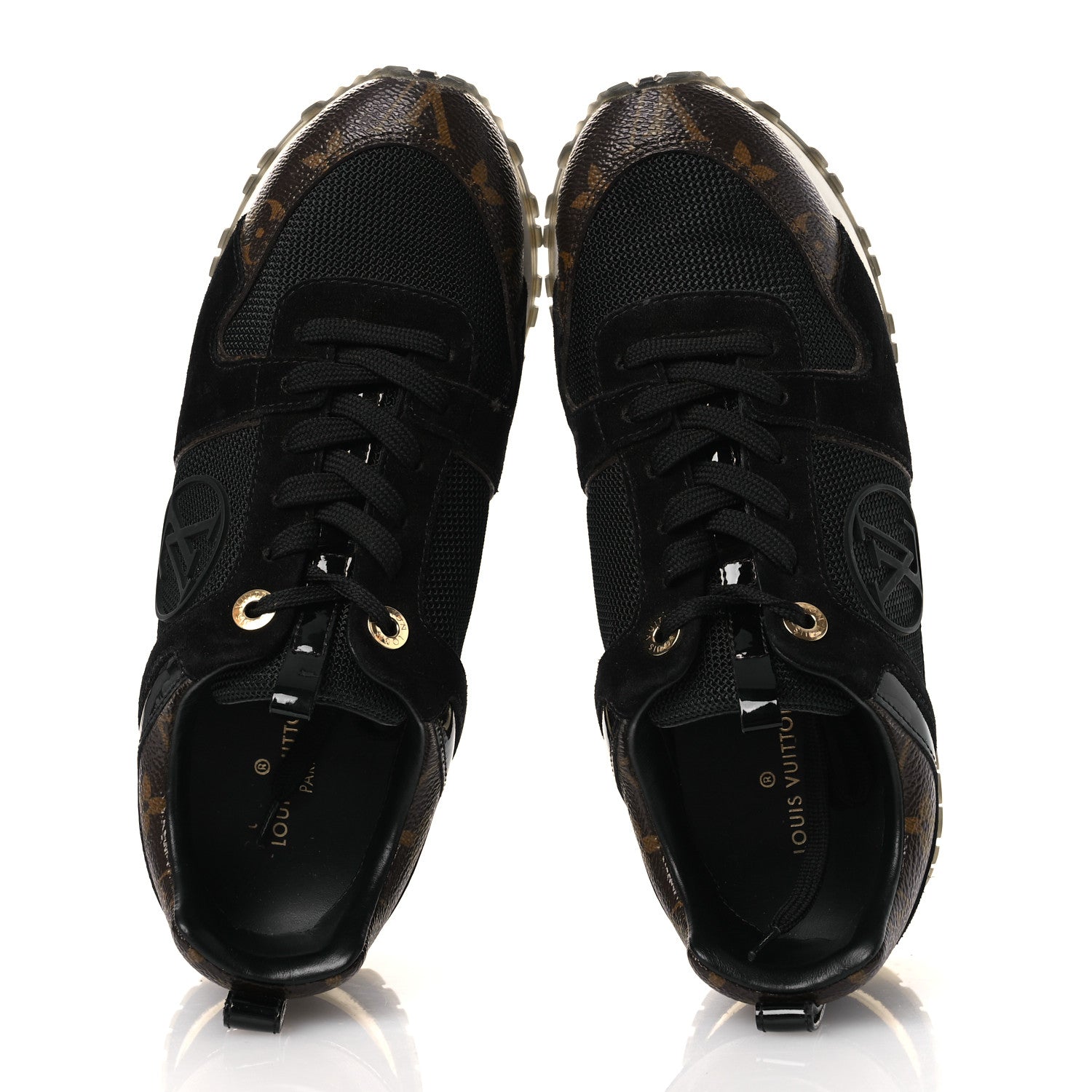 Suede Monogram Run Away Sneakers 36.5 Black