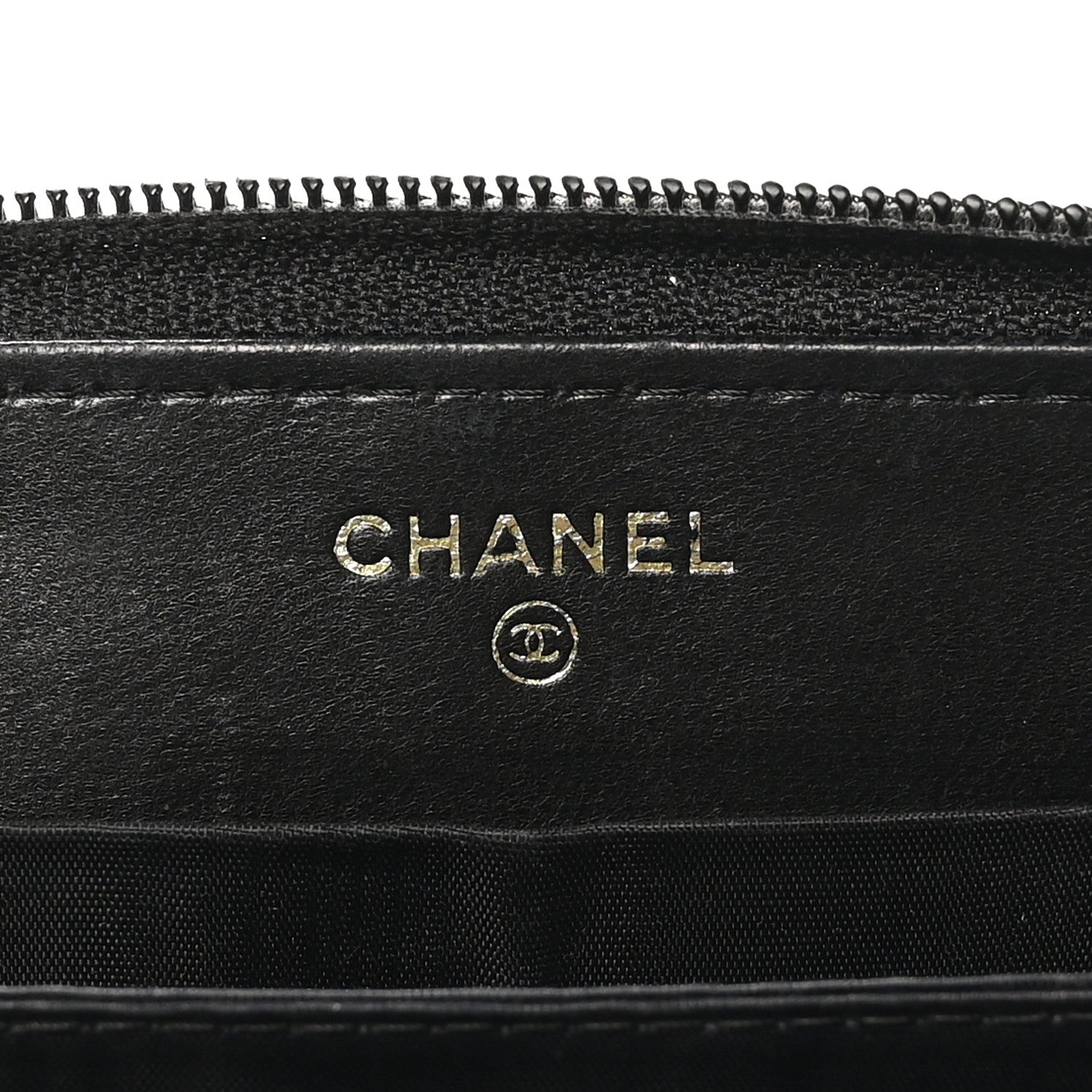 Caviar CC Timeless Large Zip Around Wallet Black