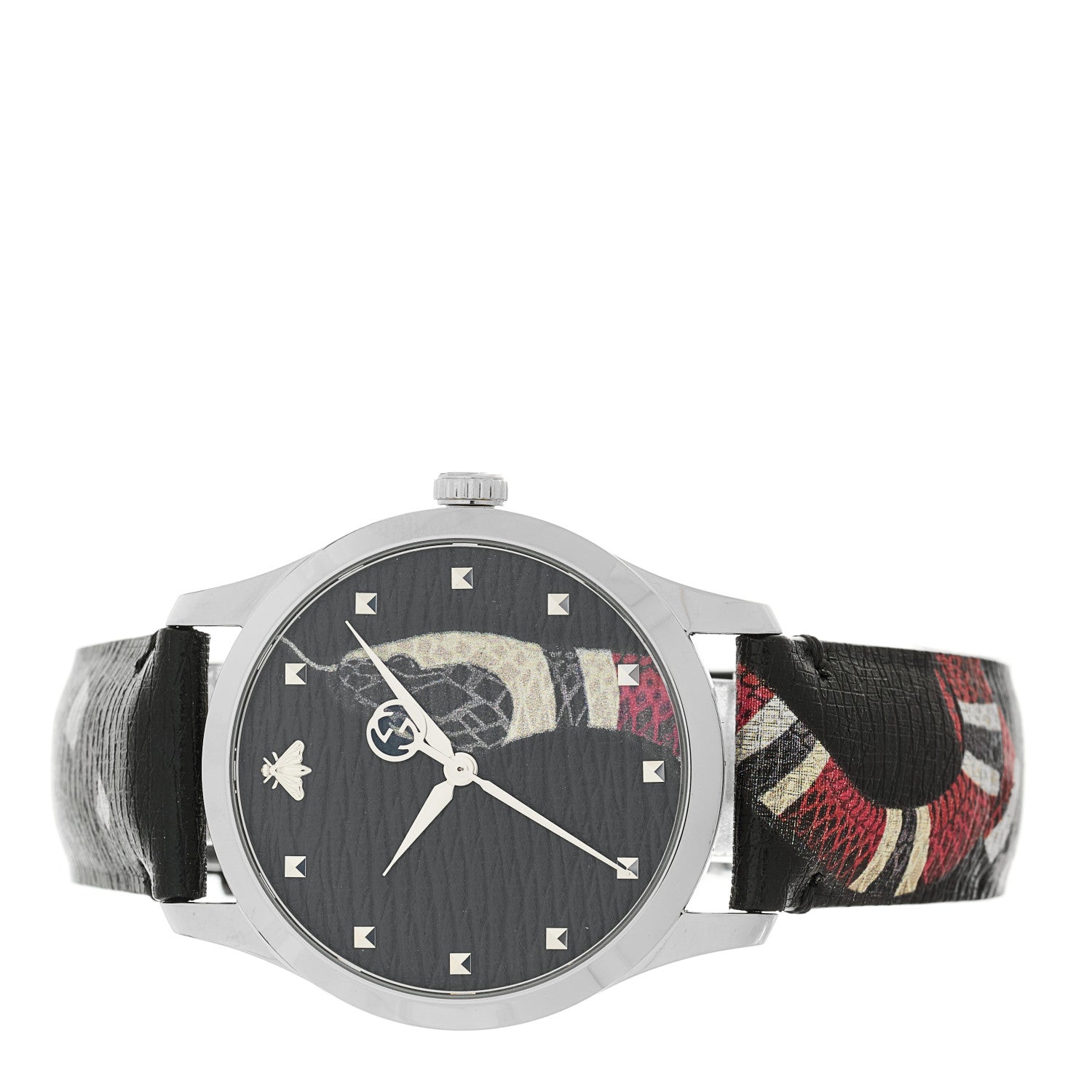 Stainless Steel Calfskin 38mm Le Marche Des Merveilles Snake Quartz Watch Black