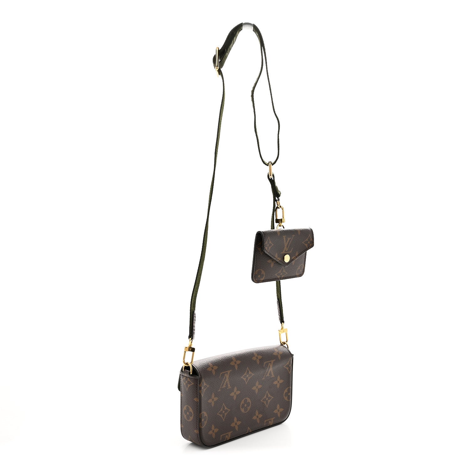 Monogram Felicie Strap & Go Kaki