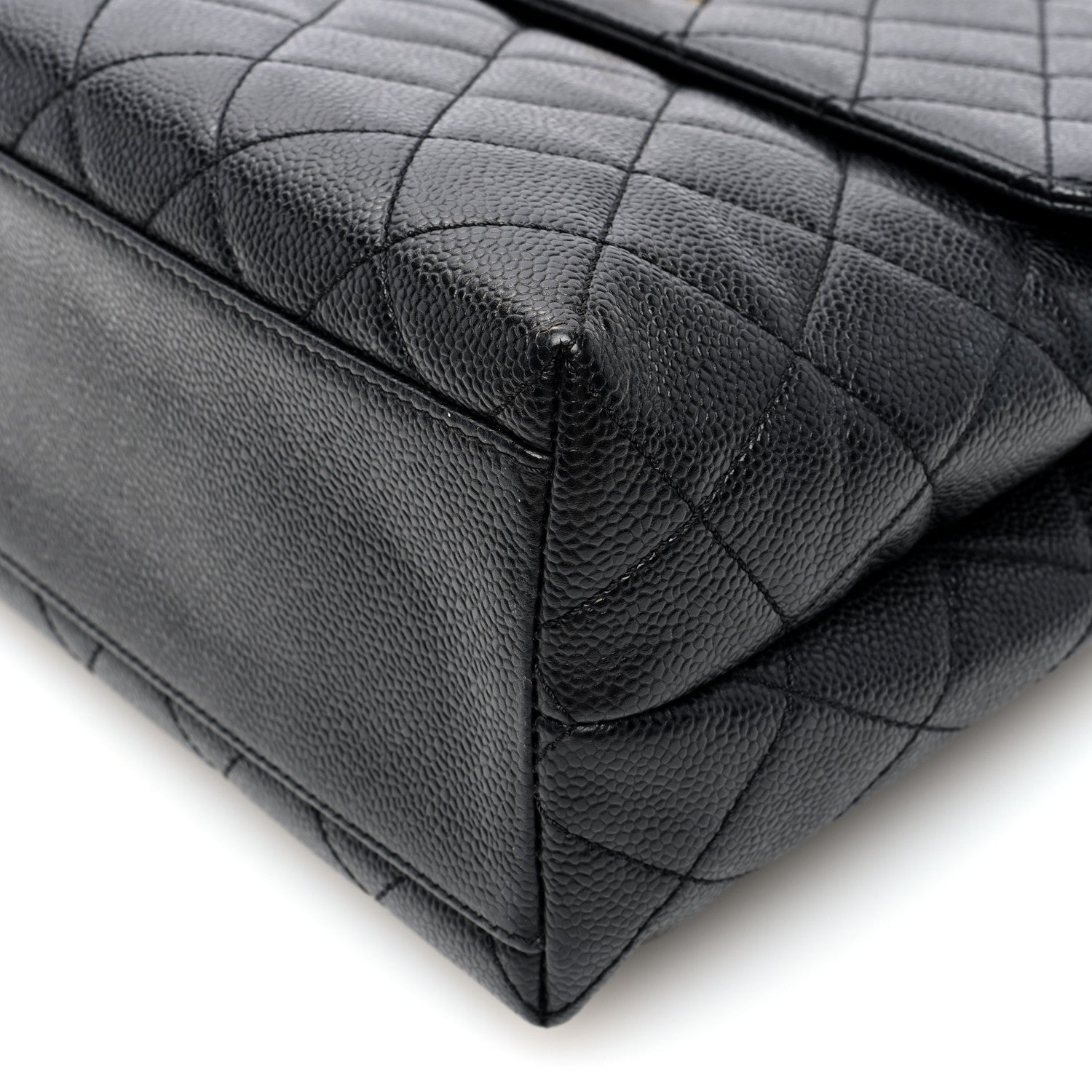 Caviar Quilted Jumbo Kelly Flap Black
