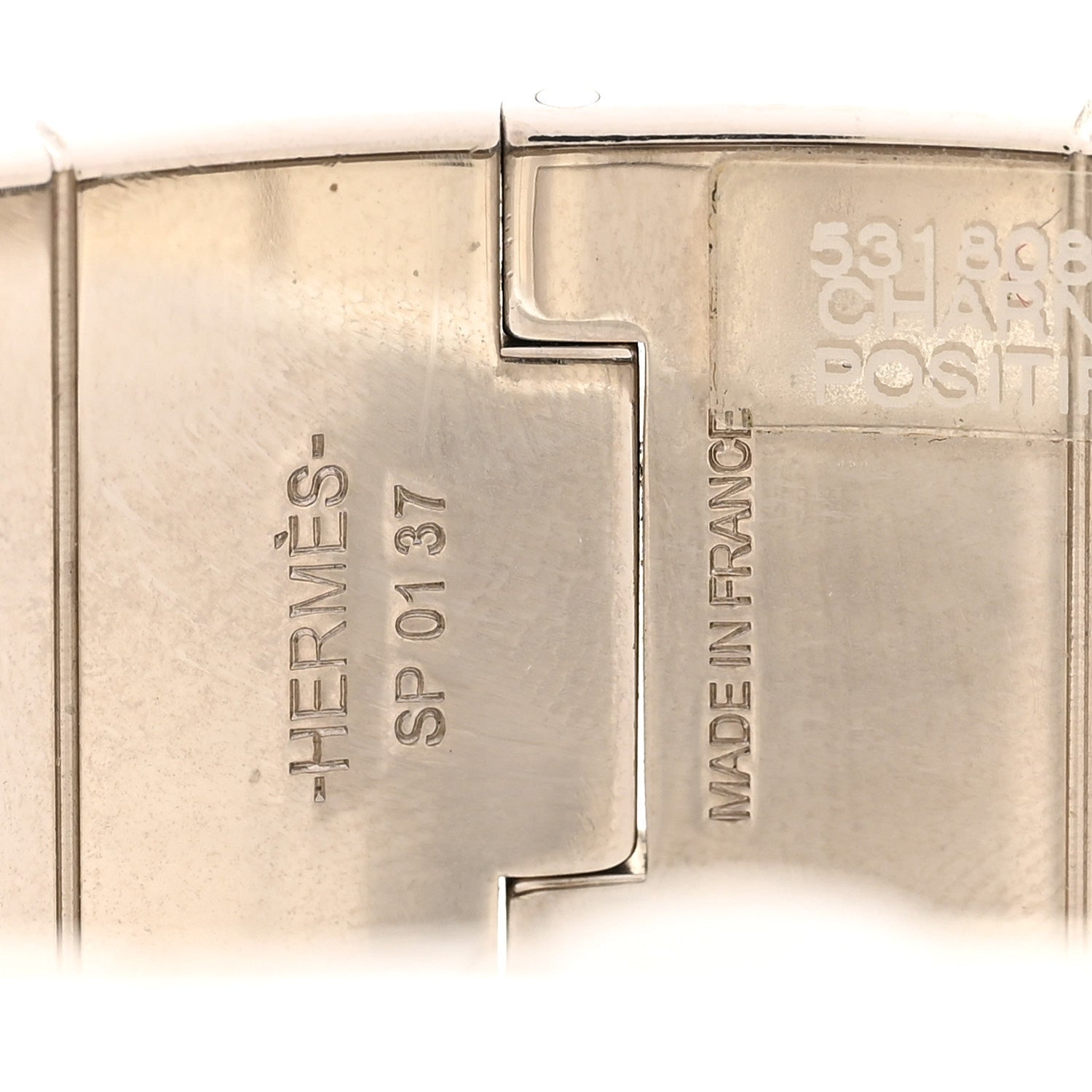 Enamel Printed Wide Charniere Sangles En ZigZag Hinged Bracelet S Positif Negatif