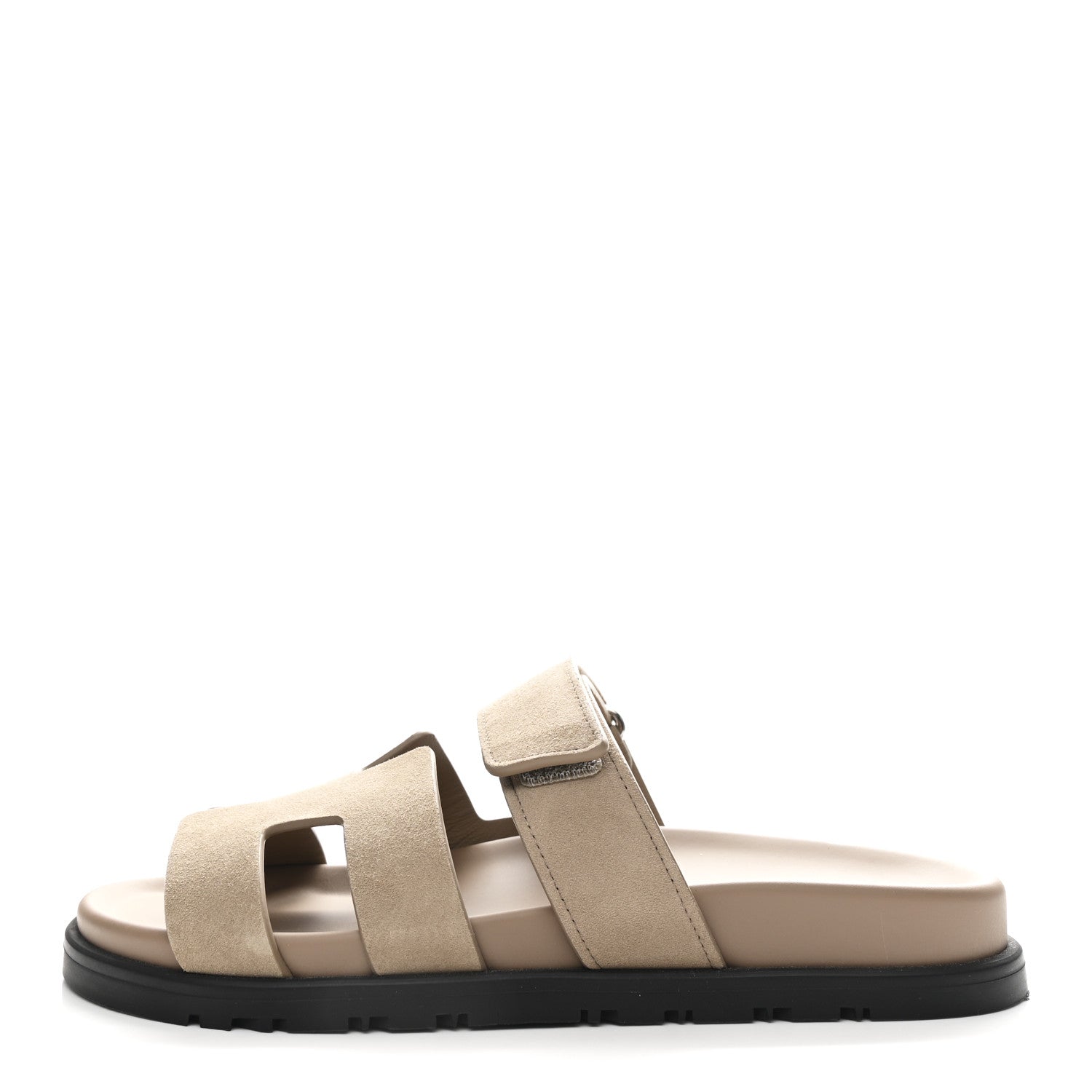 Suede Goatskin Womens Chypre Sandals 37.5 Beige Sable