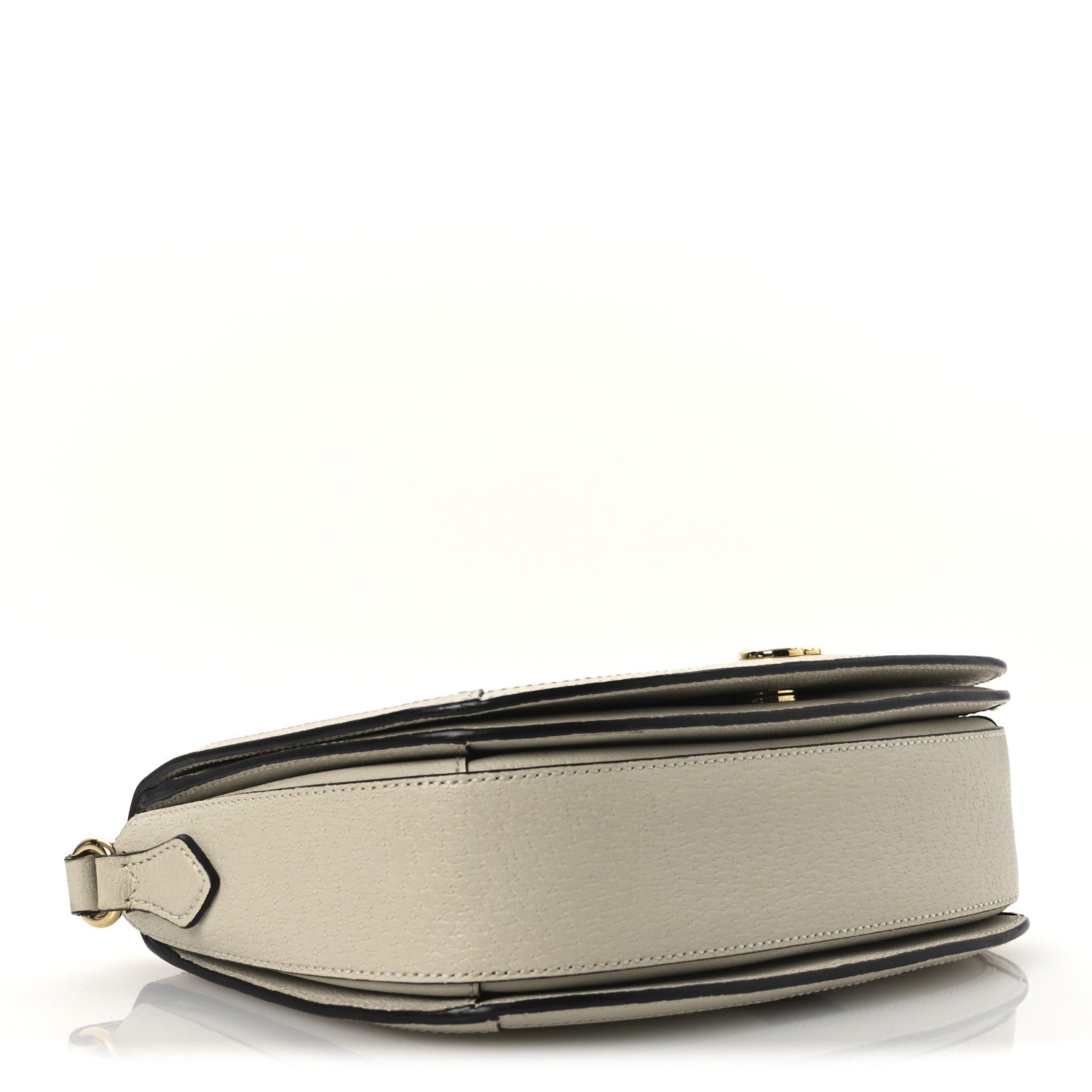 Textured Calfskin Small Ophidia Flap Messenger Bag Mystic White