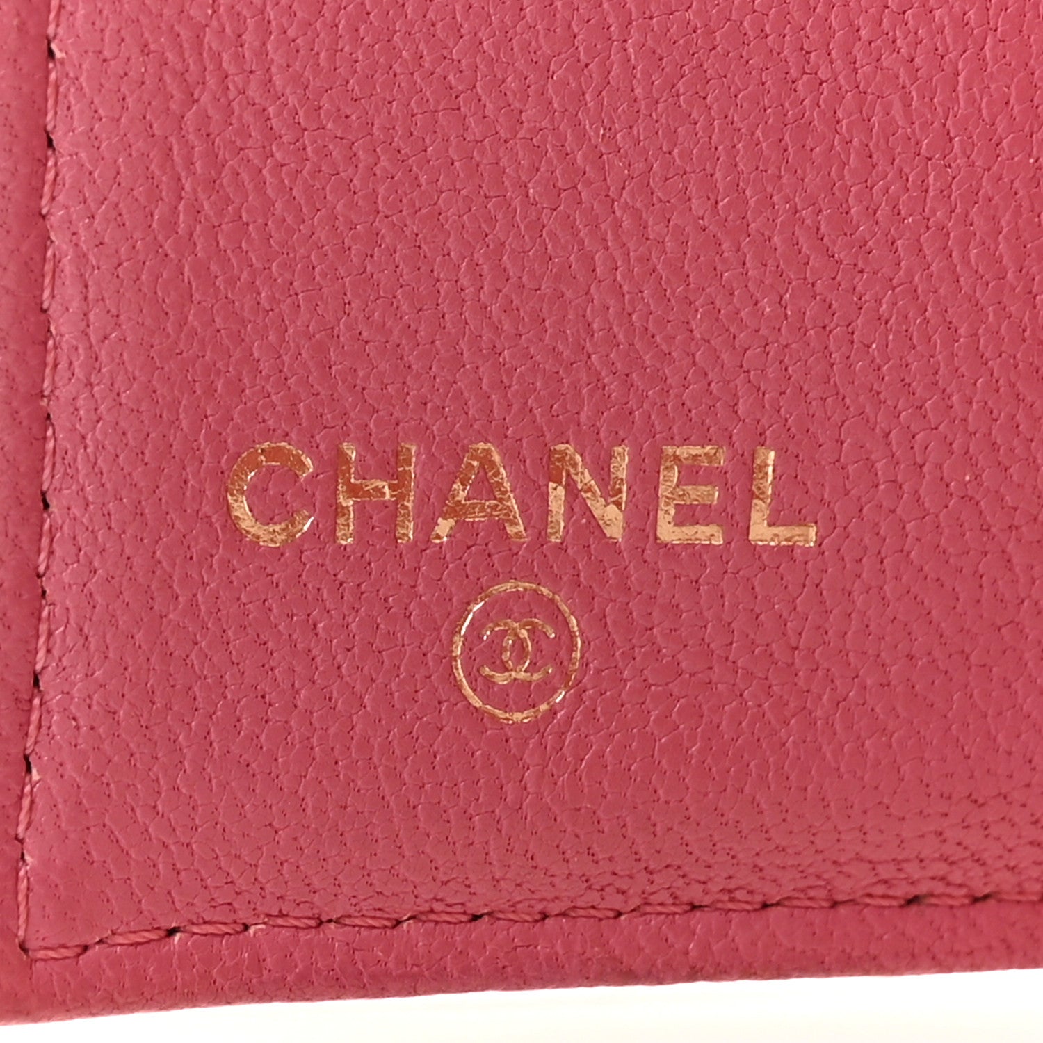 Sheepskin Quilted Vintage Mademoiselle Trifold Wallet Dark Pink