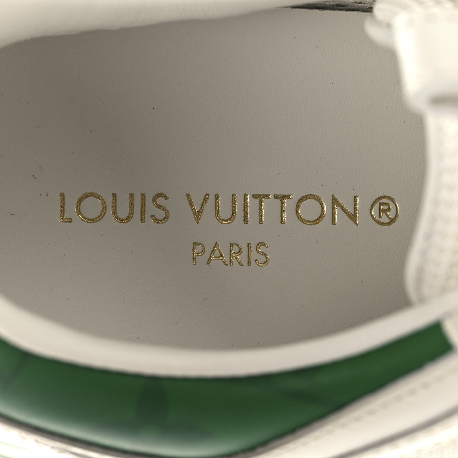 Calfskin Monogram Run Away Sneakers 36 White Green