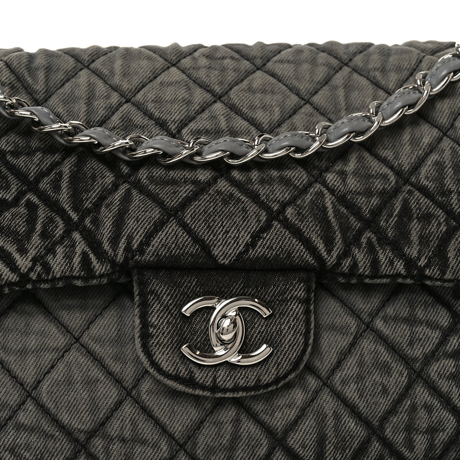 Denim Quilted Denimpression Flap Grey Black