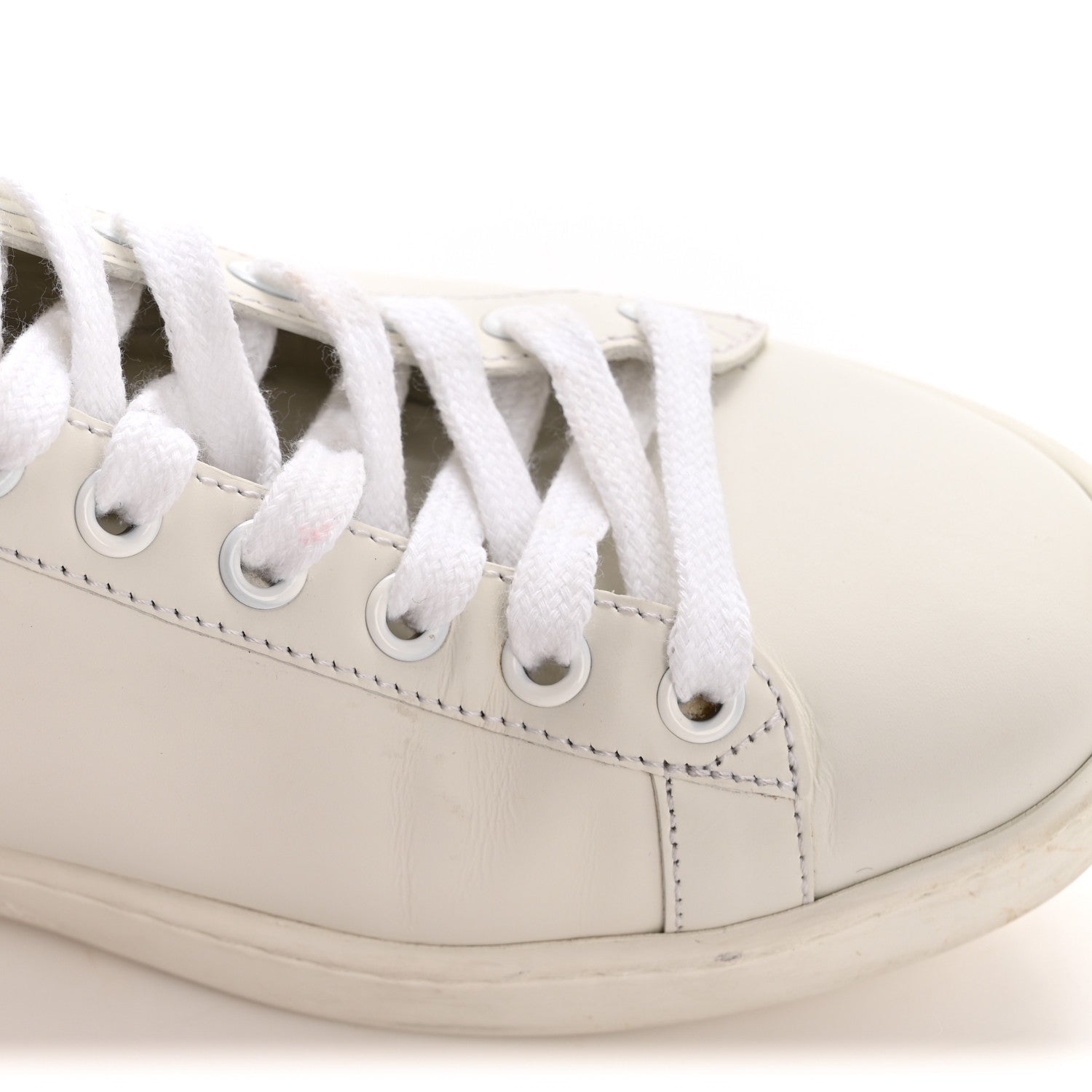 Calfskin Interlocking G Perforated Womens Ace Sneakers 36.5 White Grey Sky