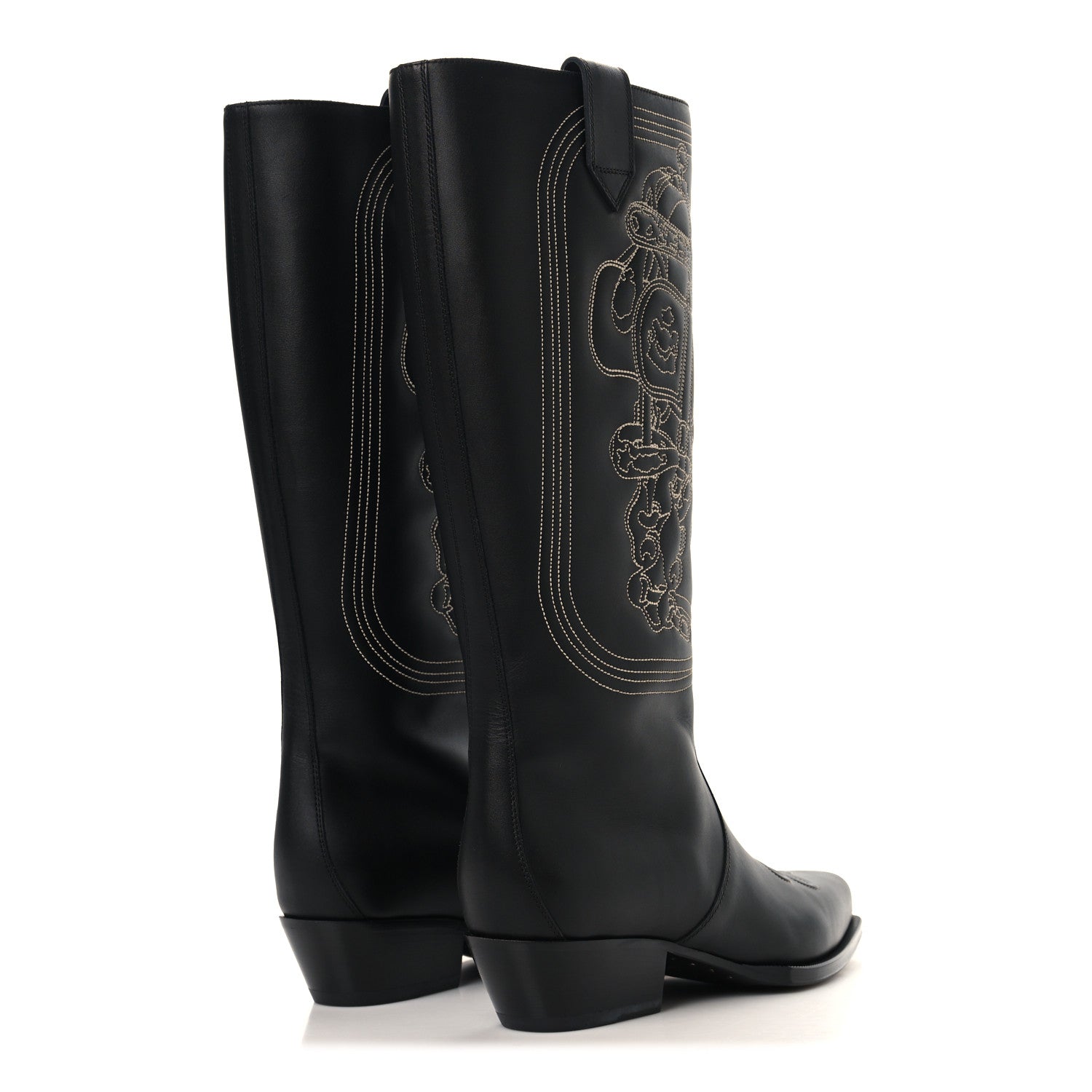 Calfskin Folk 35 Boots 38.5 Black