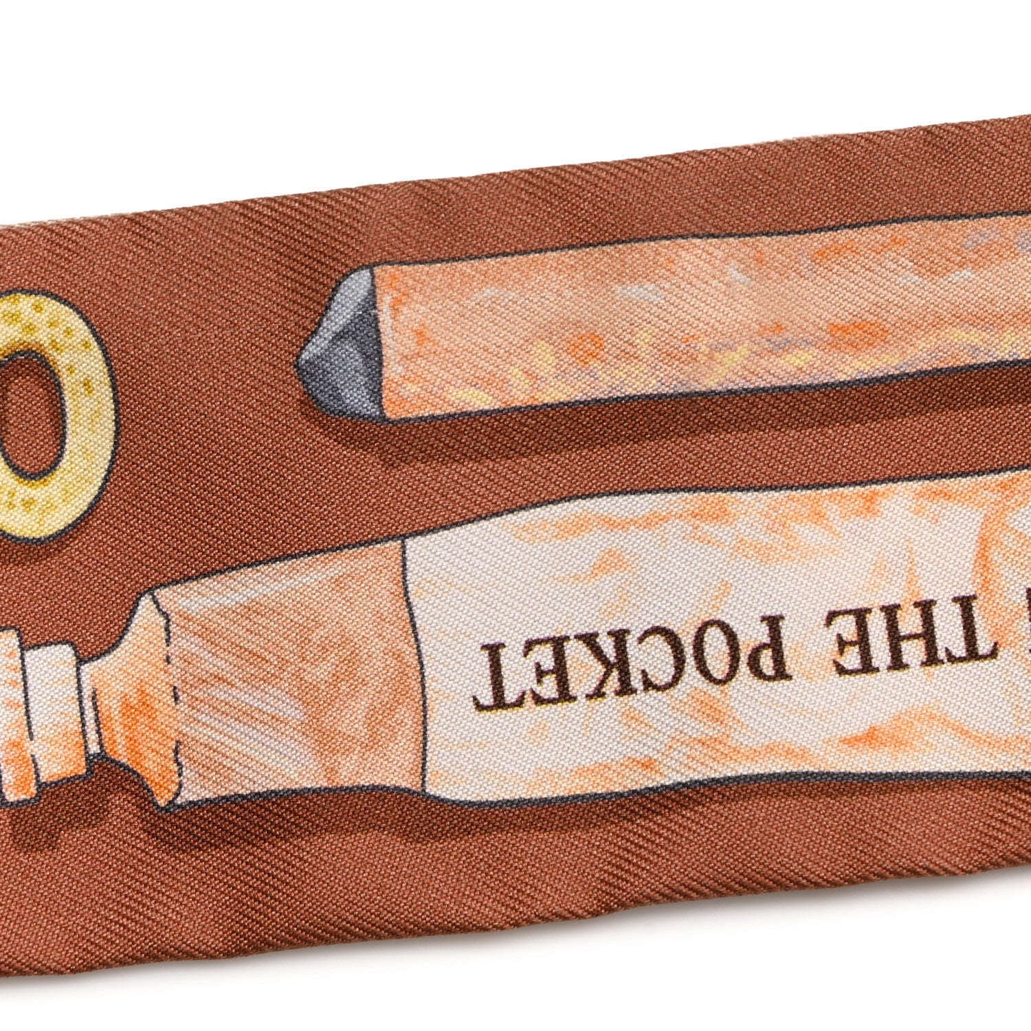 Silk In The Pocket Twilly Beige Orange Sable