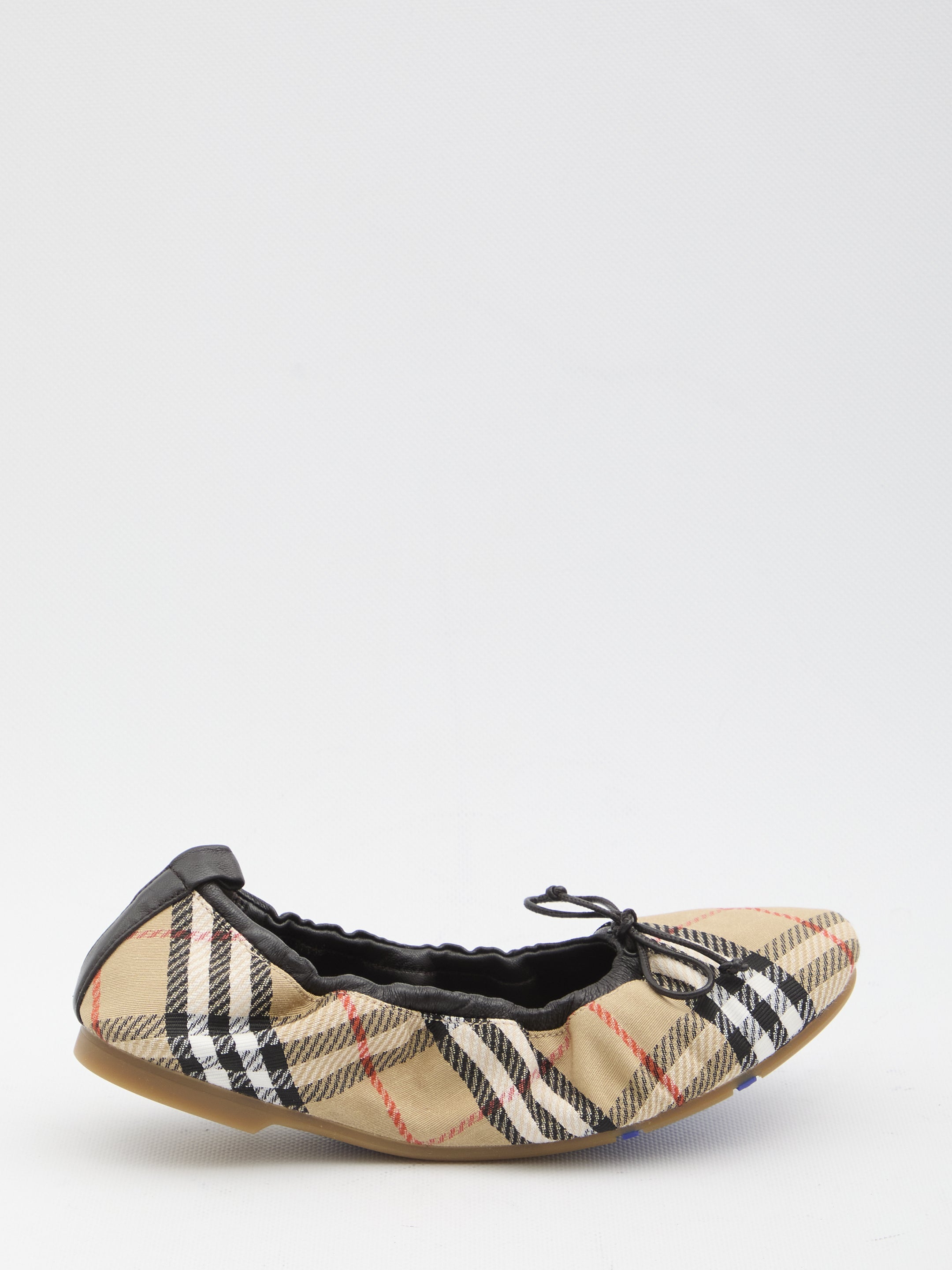 fawn check ballet flats