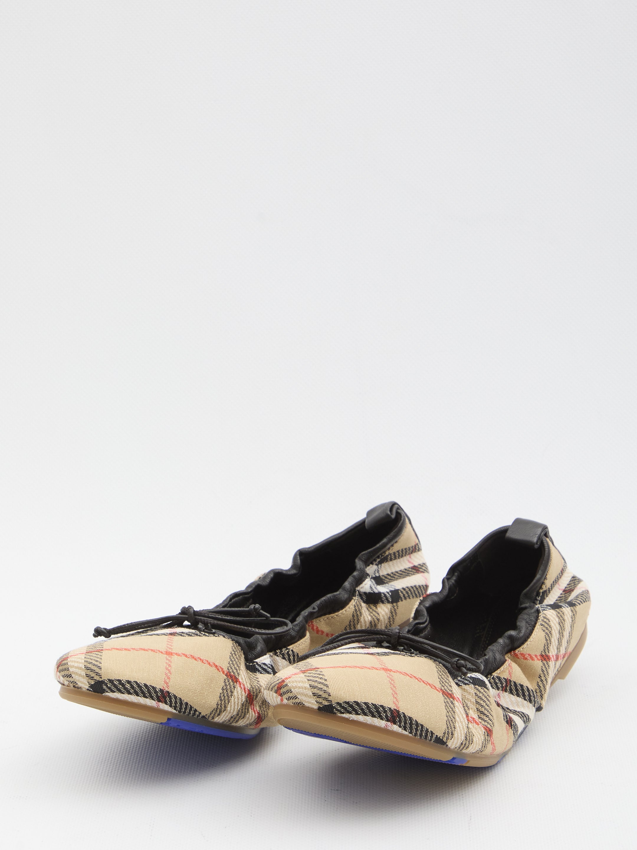 fawn check ballet flats