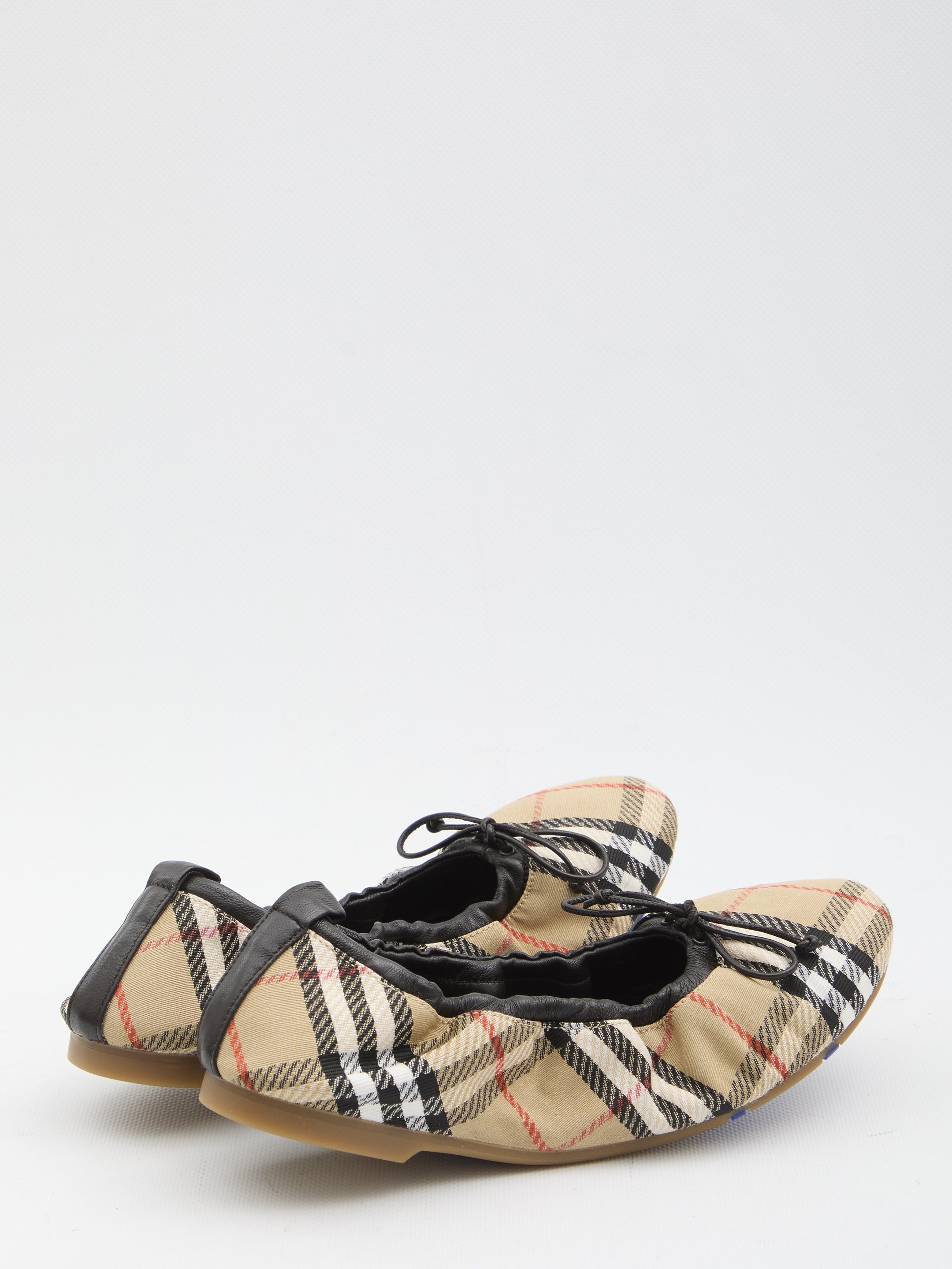 fawn check ballet flats