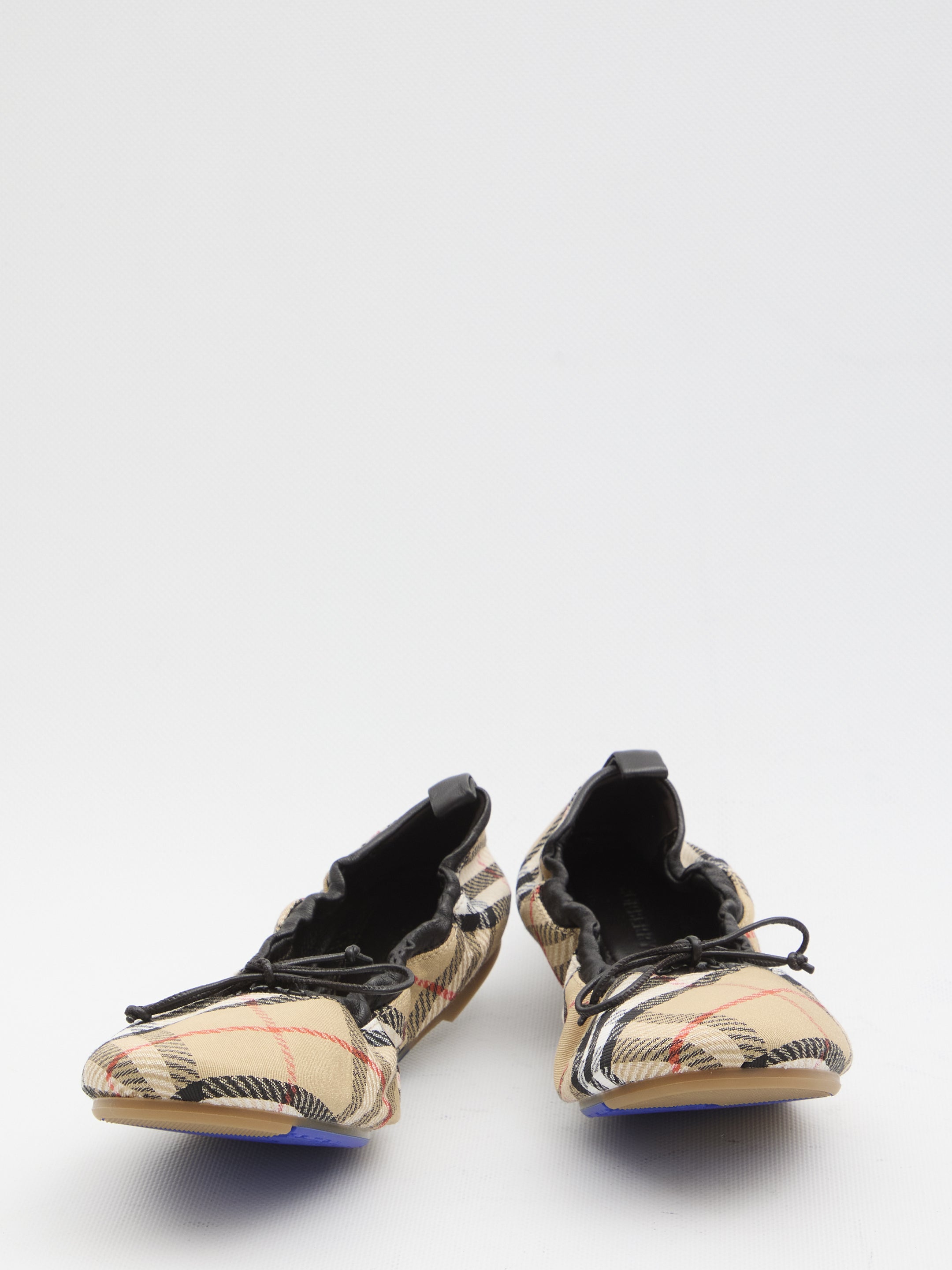 fawn check ballet flats