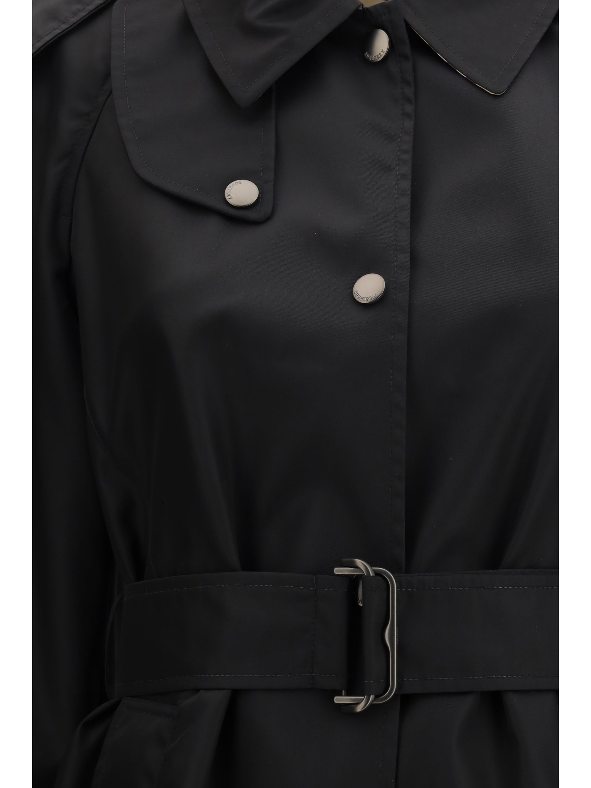 long nylon car coat with hood