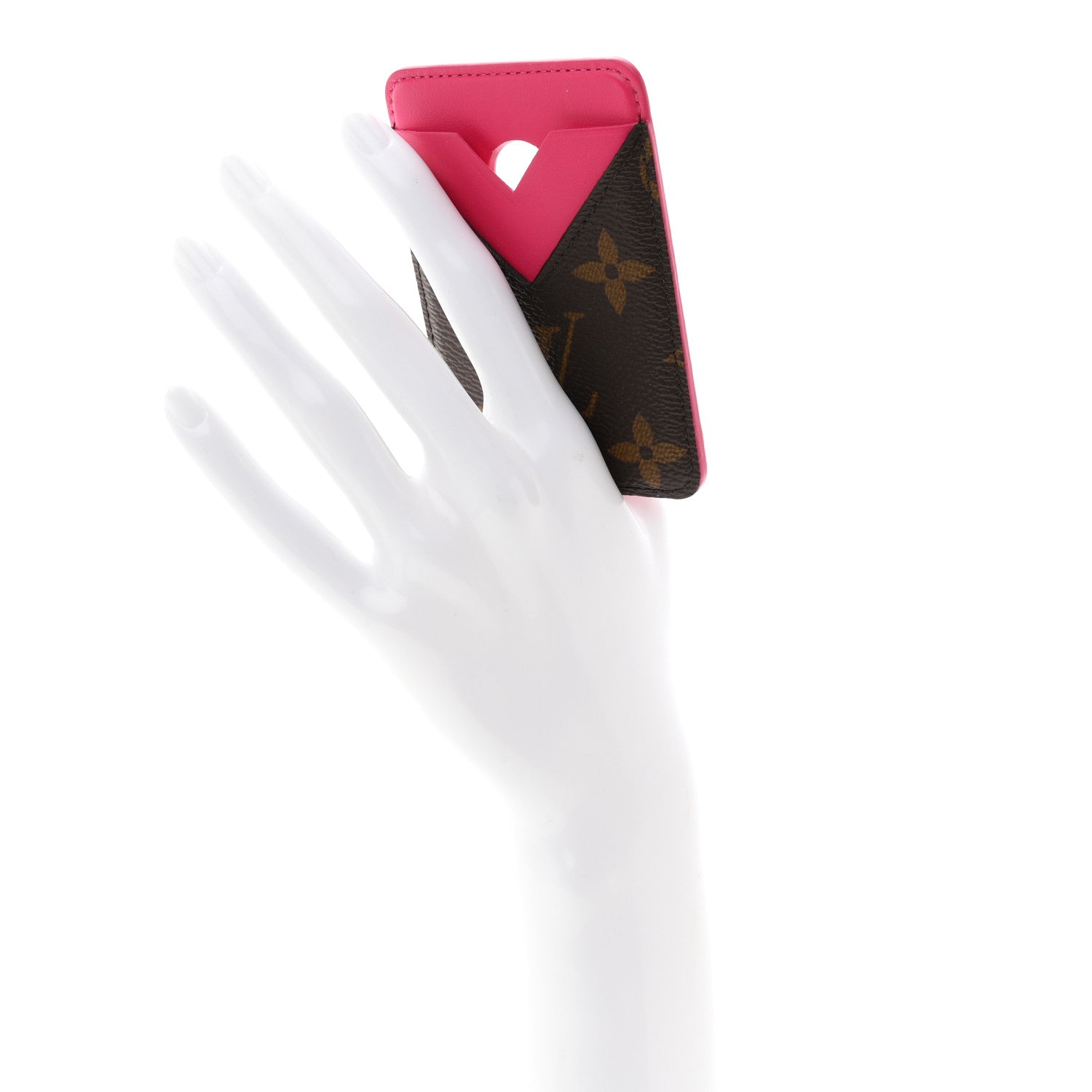 Monogram Macassar Magnetic Card Holder Pondichery Pink