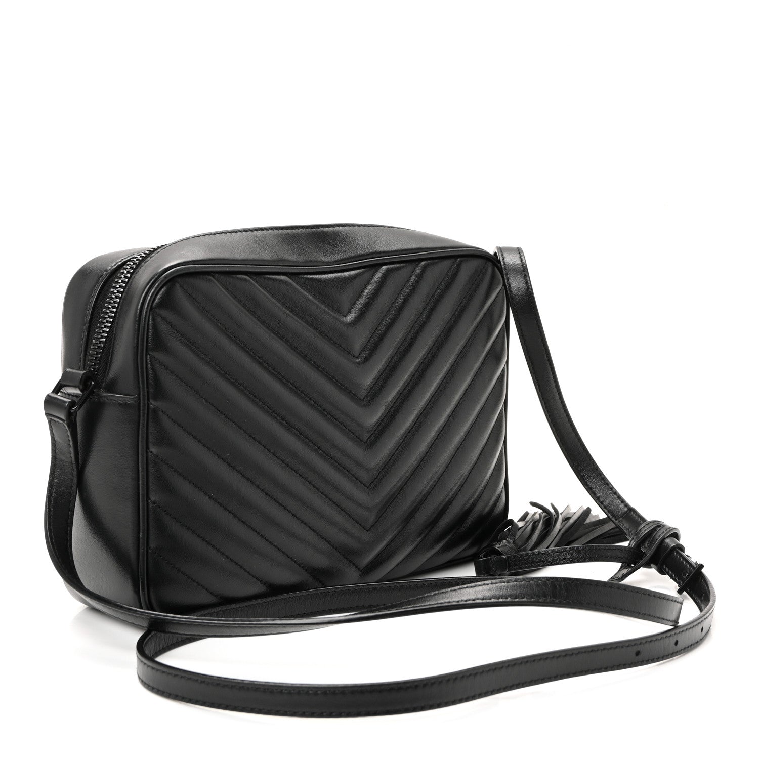 Calfskin Matelasse Monogram Monochrome Lou Camera Bag Black