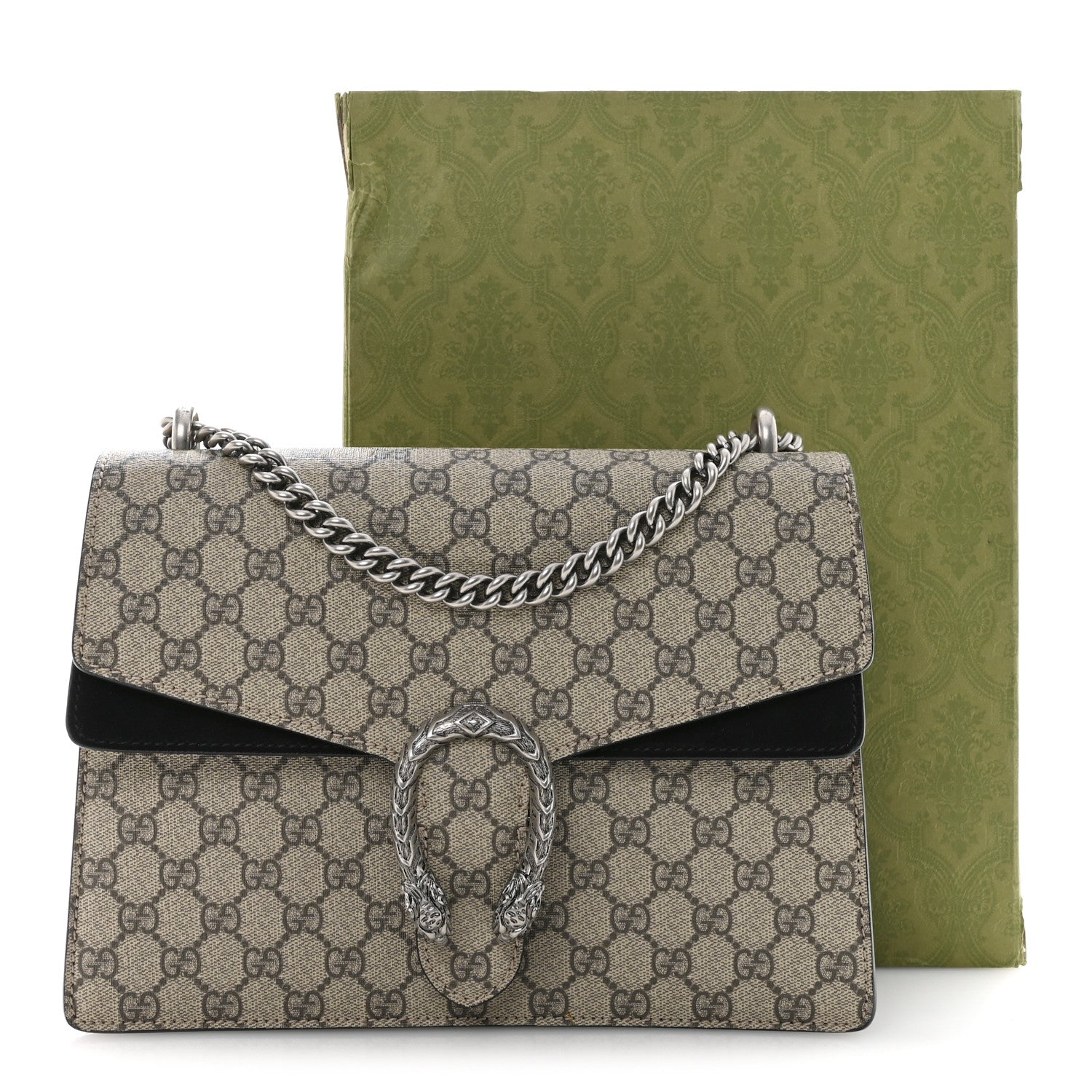 GG Supreme Monogram Medium Dionysus Shoulder Bag Black