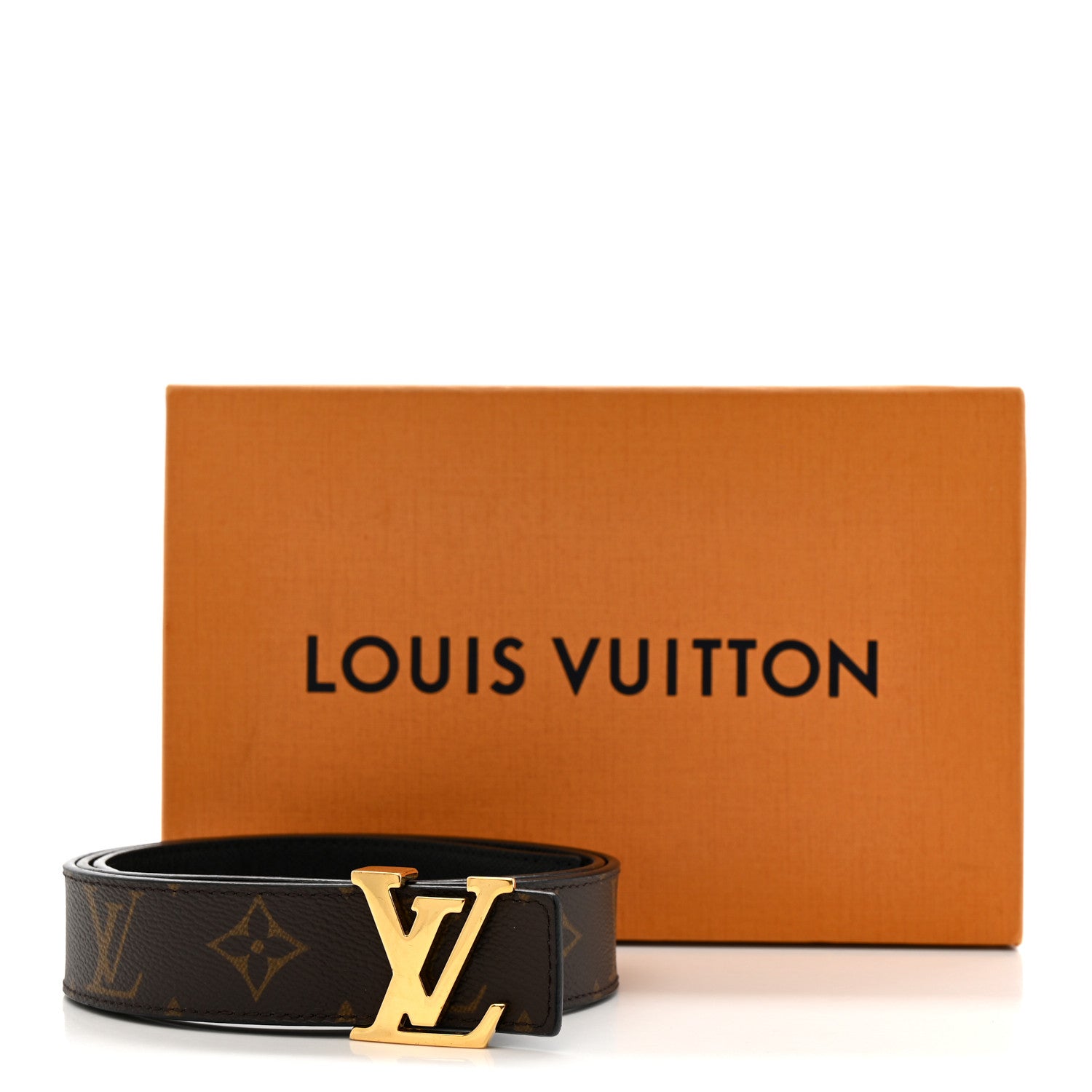 Calfskin Monogram 30mm LV Initiales Reversible Belt 90 36 Black