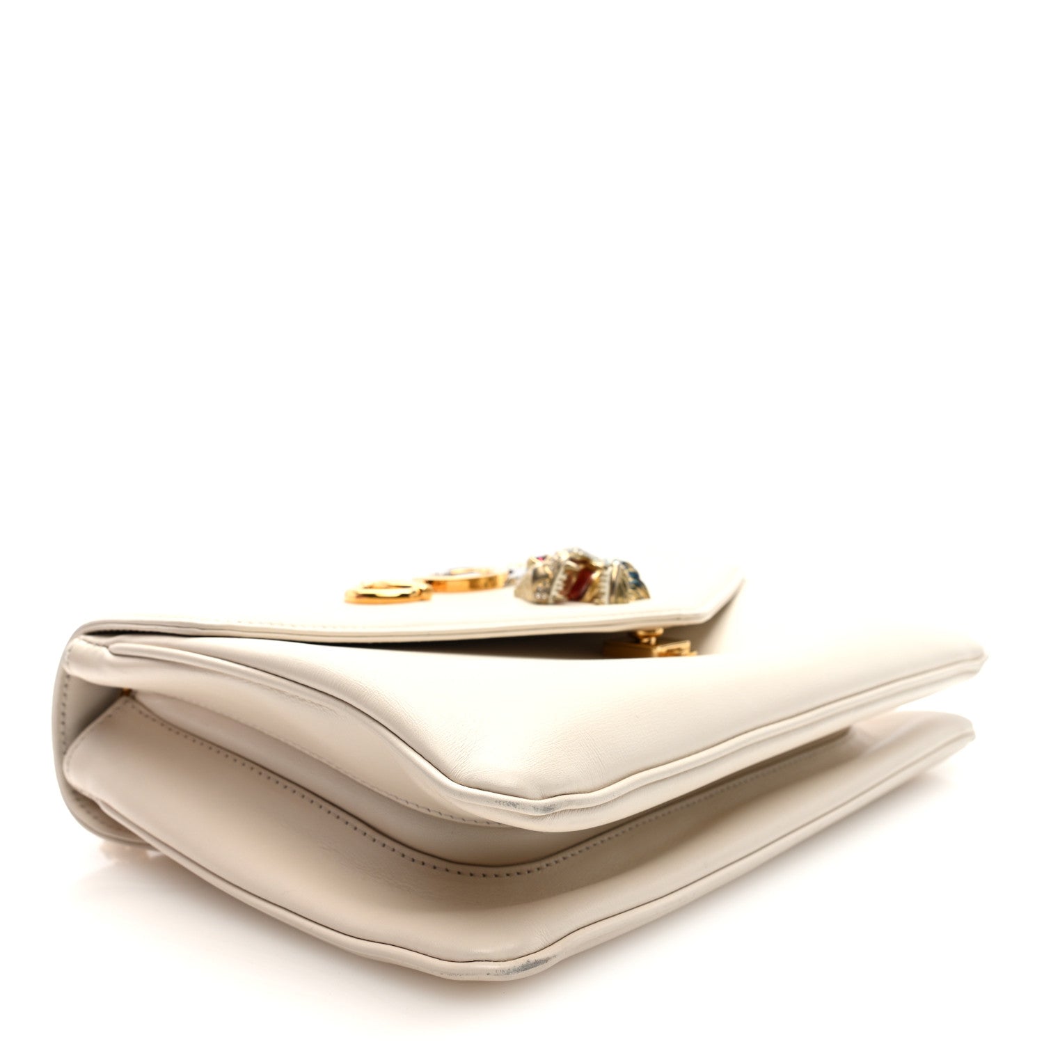 Vitello Palmellato Lux Crystal Medium Rajah Shoulder Bag Mystic White Multicolor