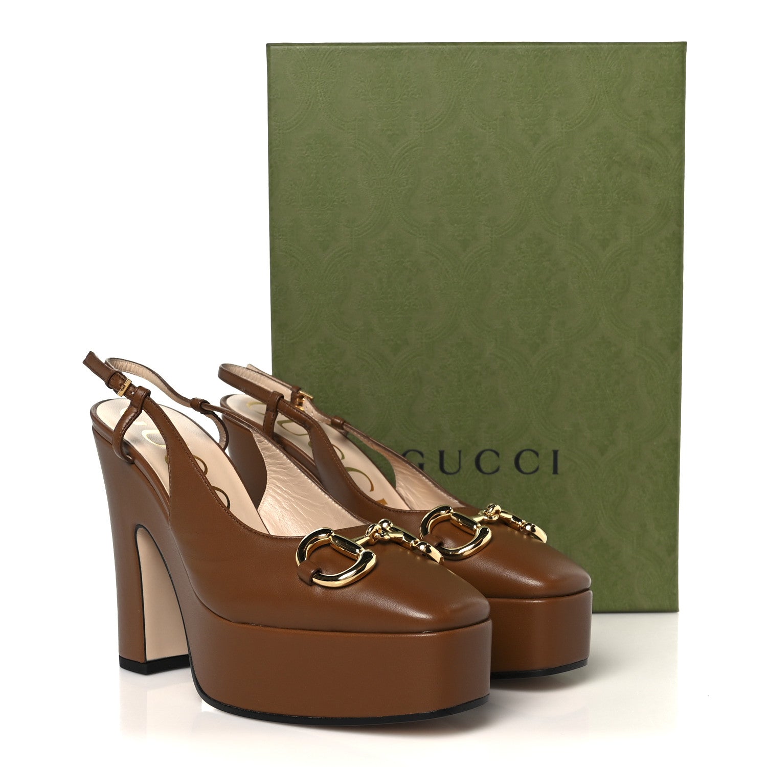 Nappa Horsebit Platform 35/120mm Slingback Pumps 37 Cuir