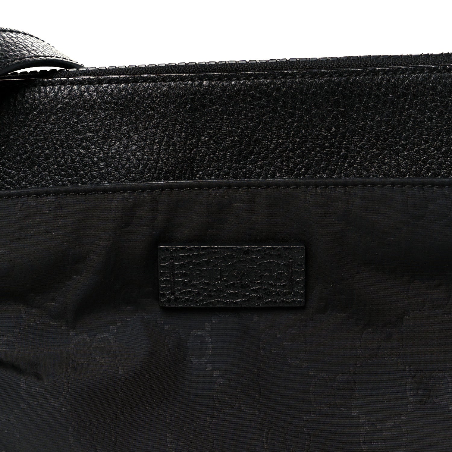 Nylon Monogram Dollar Calfskin Flat Messenger Bag Black