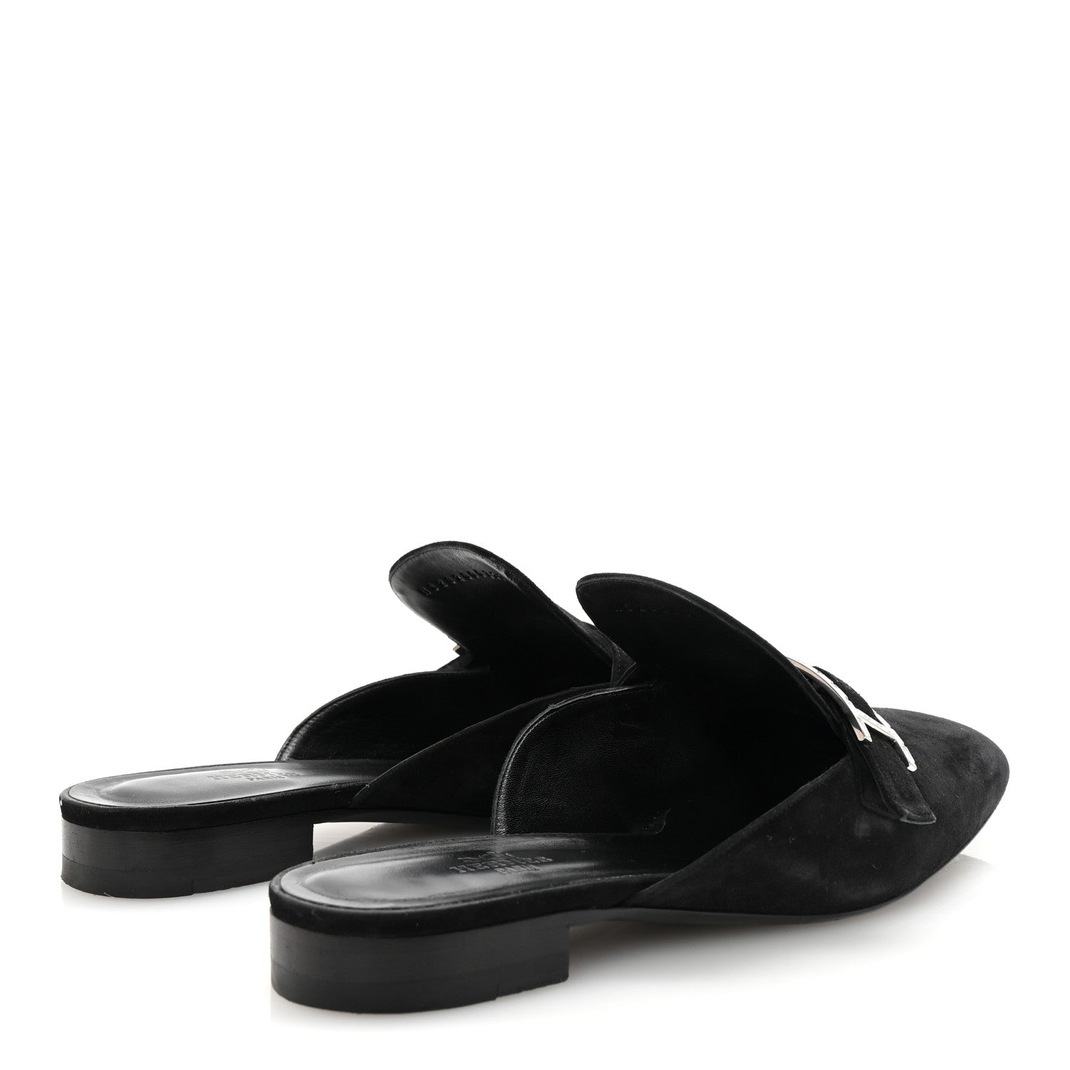 Velvet Goatskin Crystal Beauty Mules 39 Black