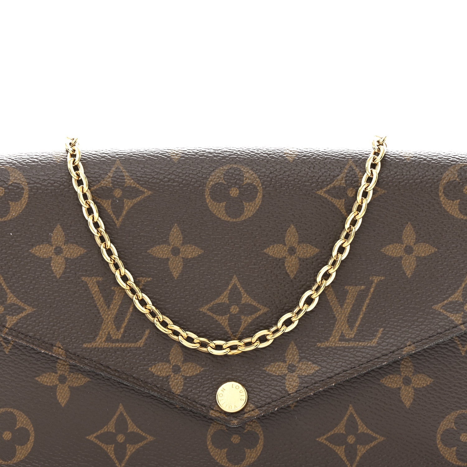 Monogram Pochette Felicie Chain Wallet Fuchsia