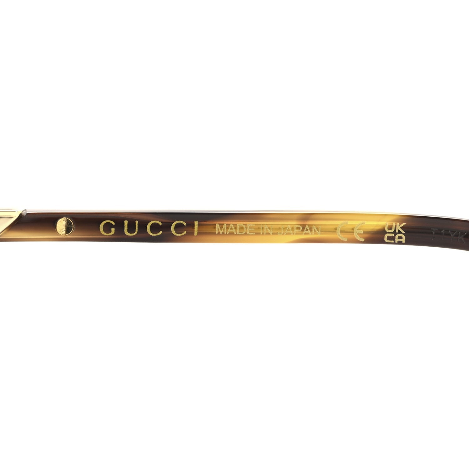 Metal Rectangular Frame Sunglasses GG1289S Gold Havana