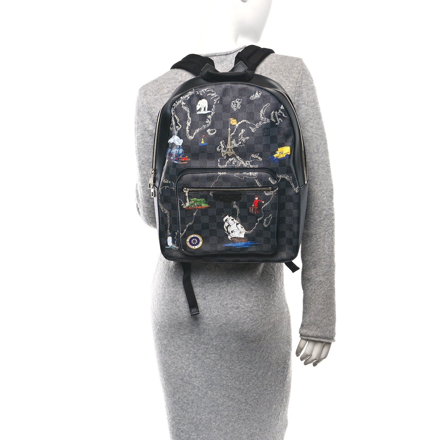 Damier Graphite World Map Josh Backpack