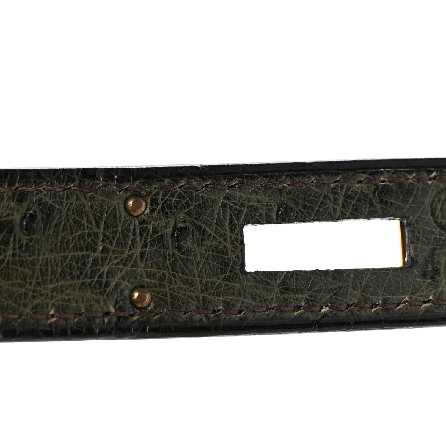 Ostrich Kelly Sellier 32 Vert Olive