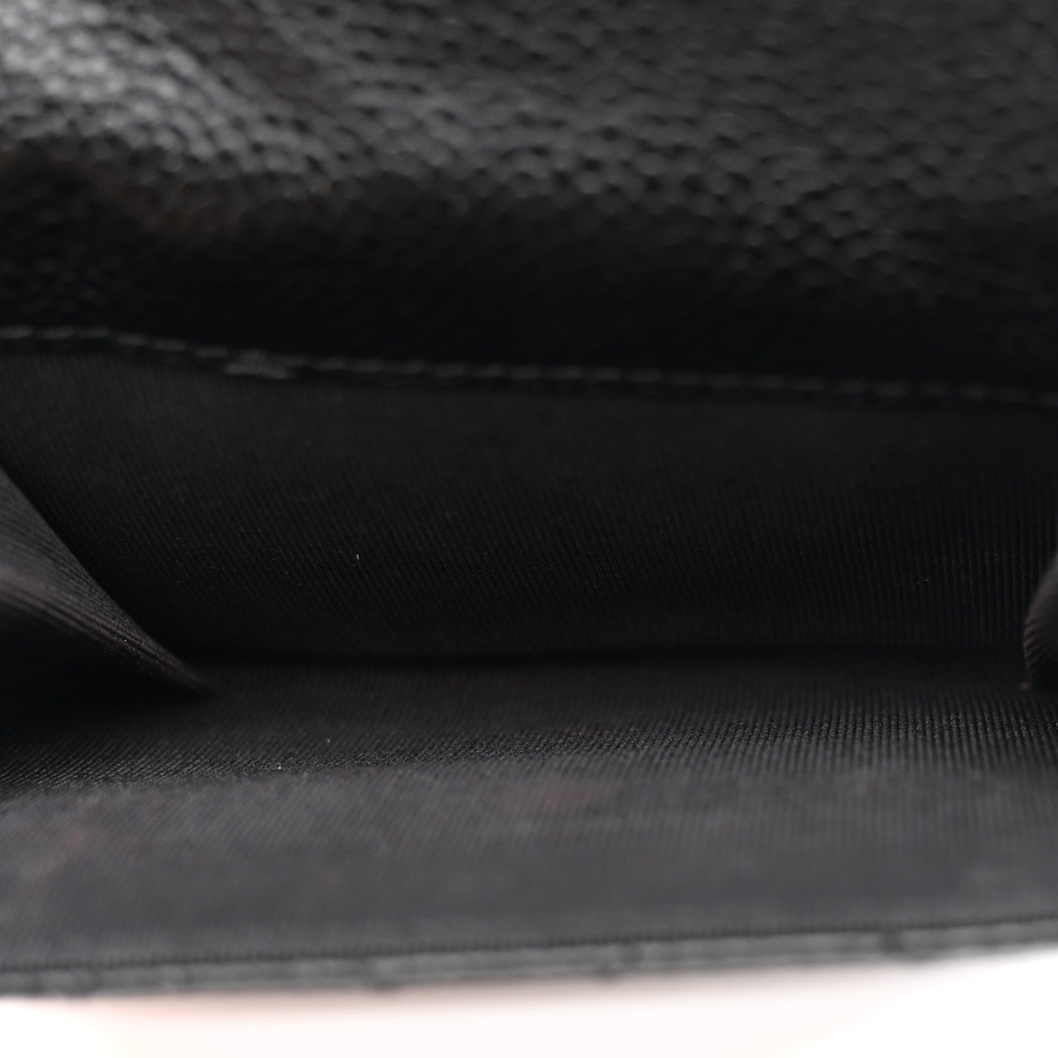 Caviar Quilted Compact French Flap Wallet Black