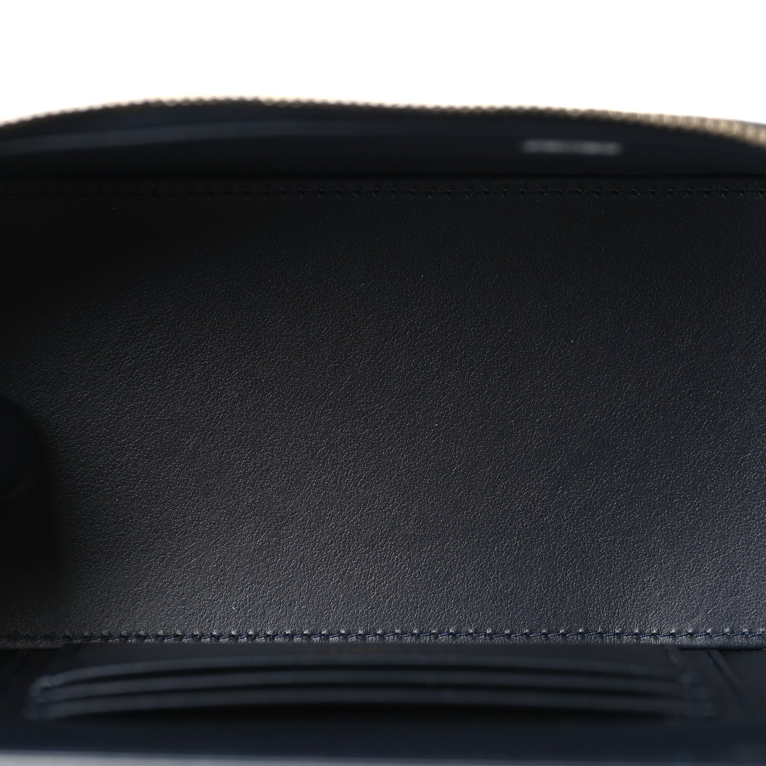 Denim Quilted Vanity Case With Chain Dark Blue