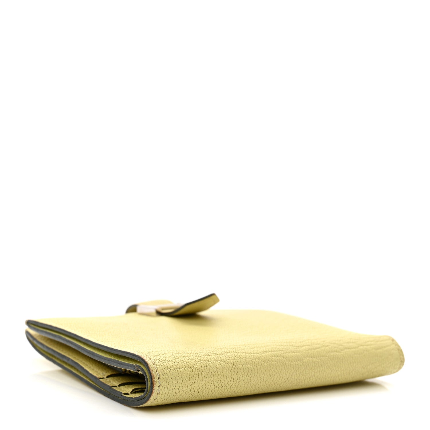 Chevre Mysore Bearn Card Holder Wallet Jaune Bourgeon