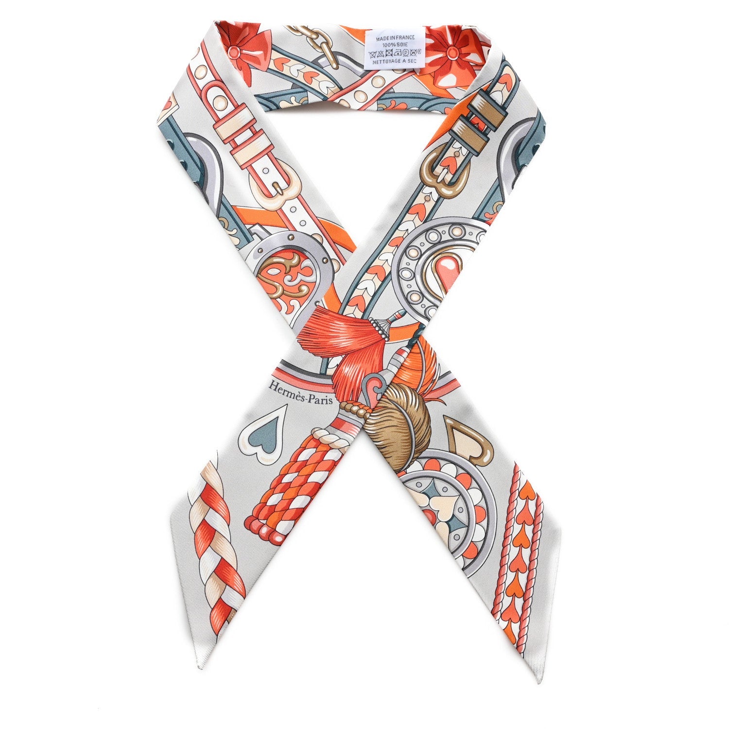 Silk Harnais De Coeur Twilly Gris Perle Orange Gris Bleute