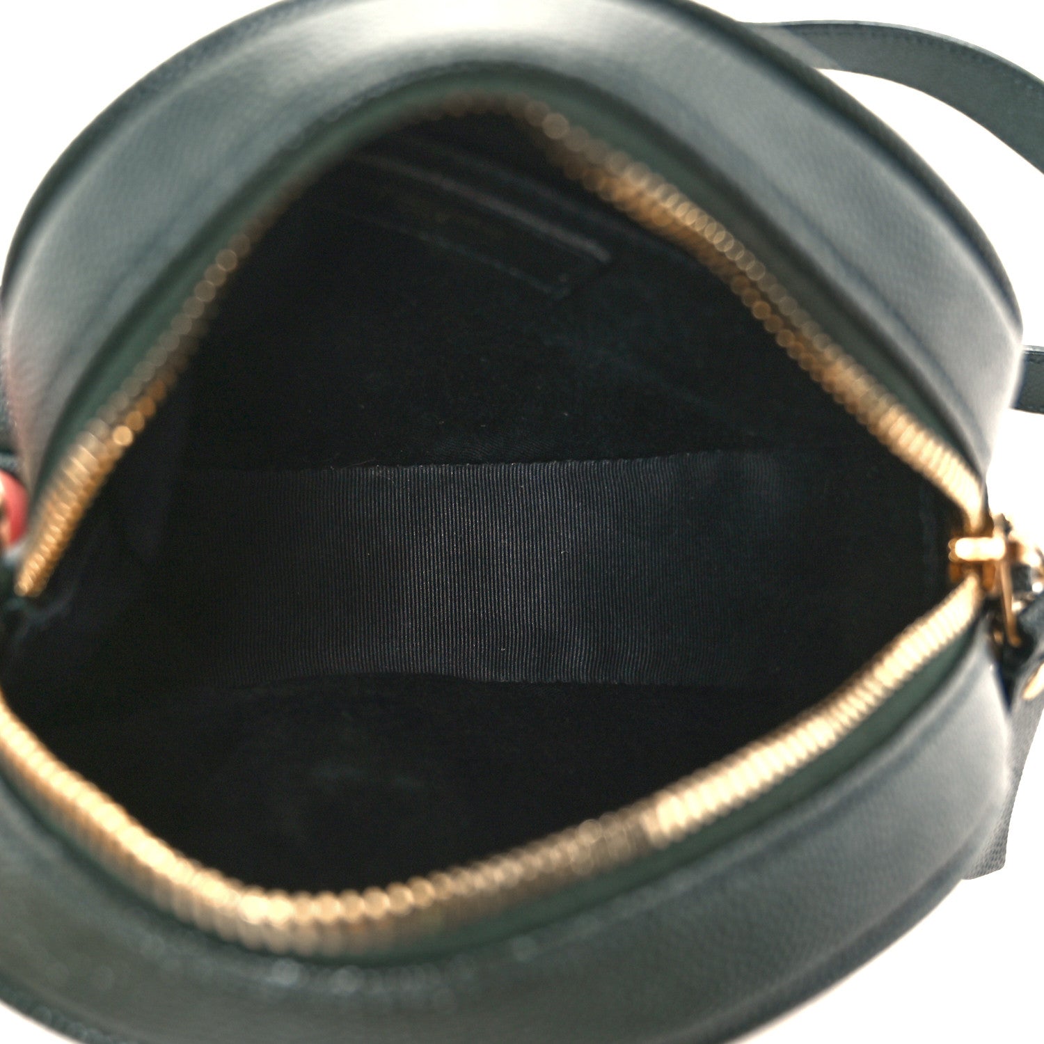 Grain De Poudre Matelasse Chevron Quilted Round Vinyle Camera Bag New Vert Fonce