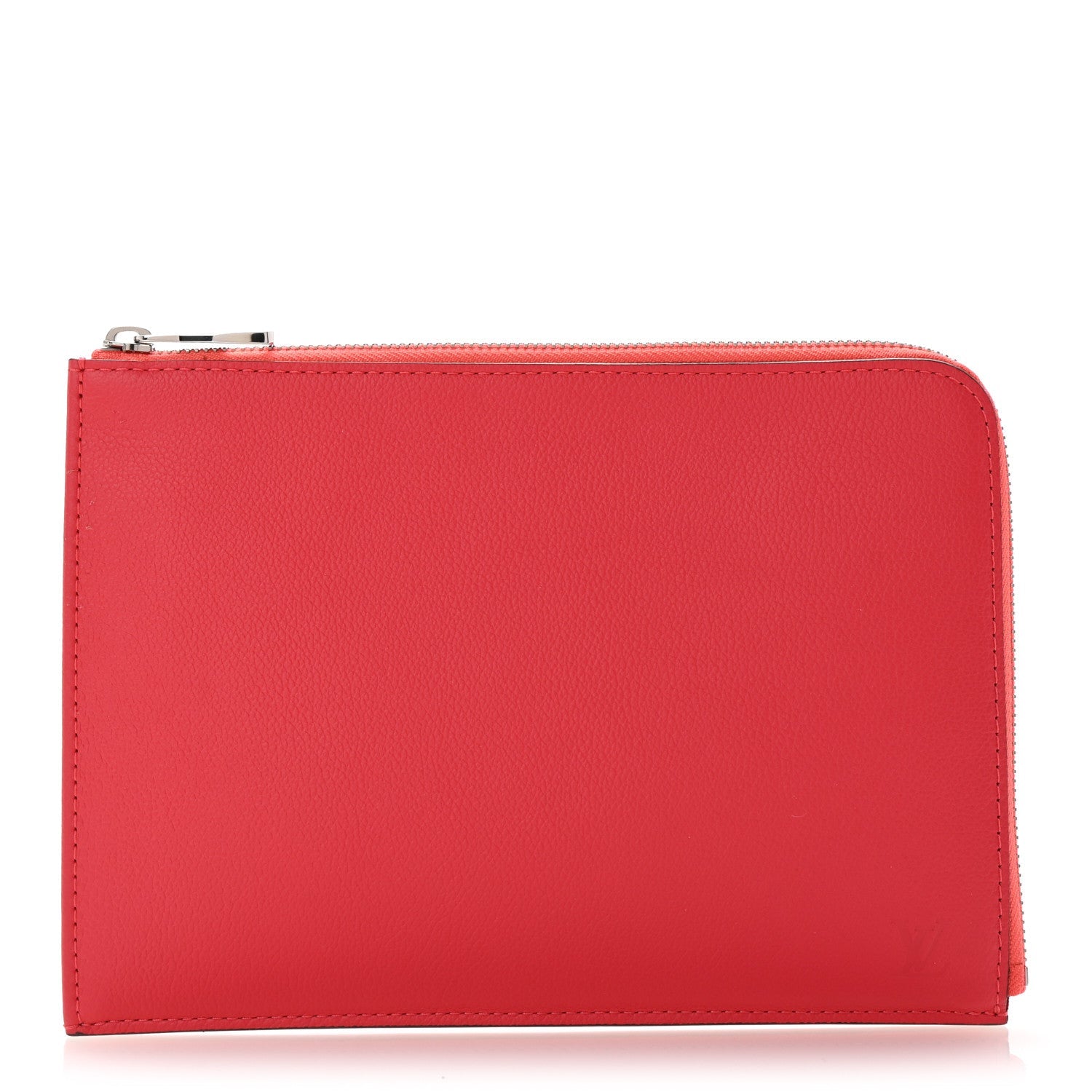Calfskin Pochette Jules Zipped Clutch Poppy