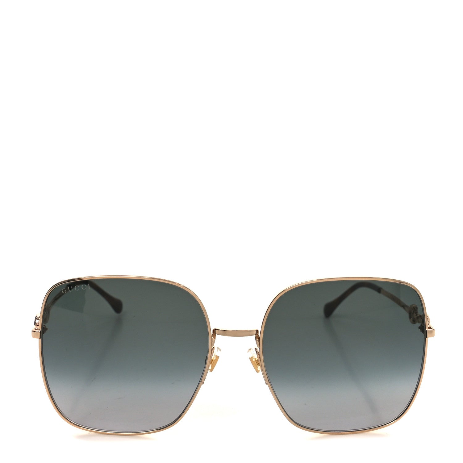 Metal Horsebit Square Sunglasses GG0879S Gold