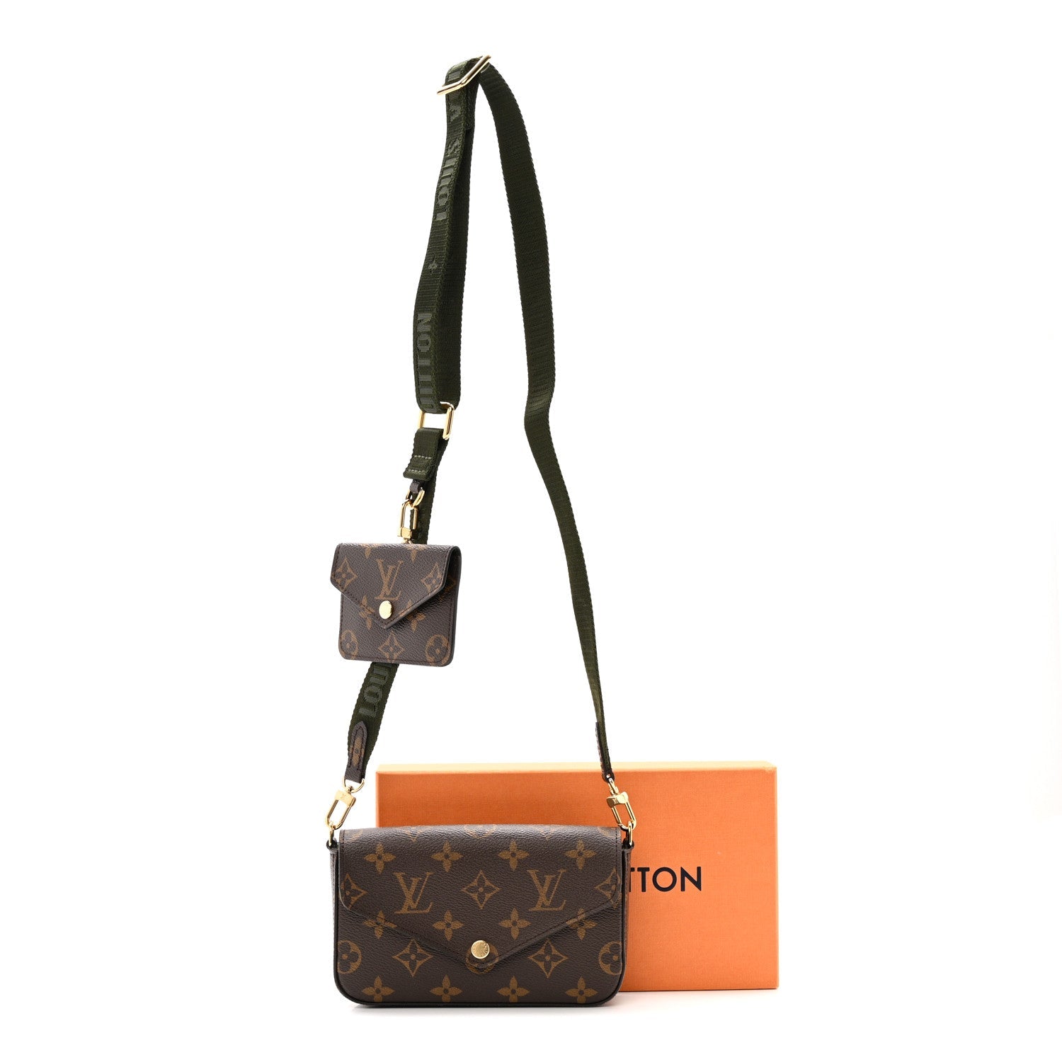 Monogram Felicie Strap & Go Kaki