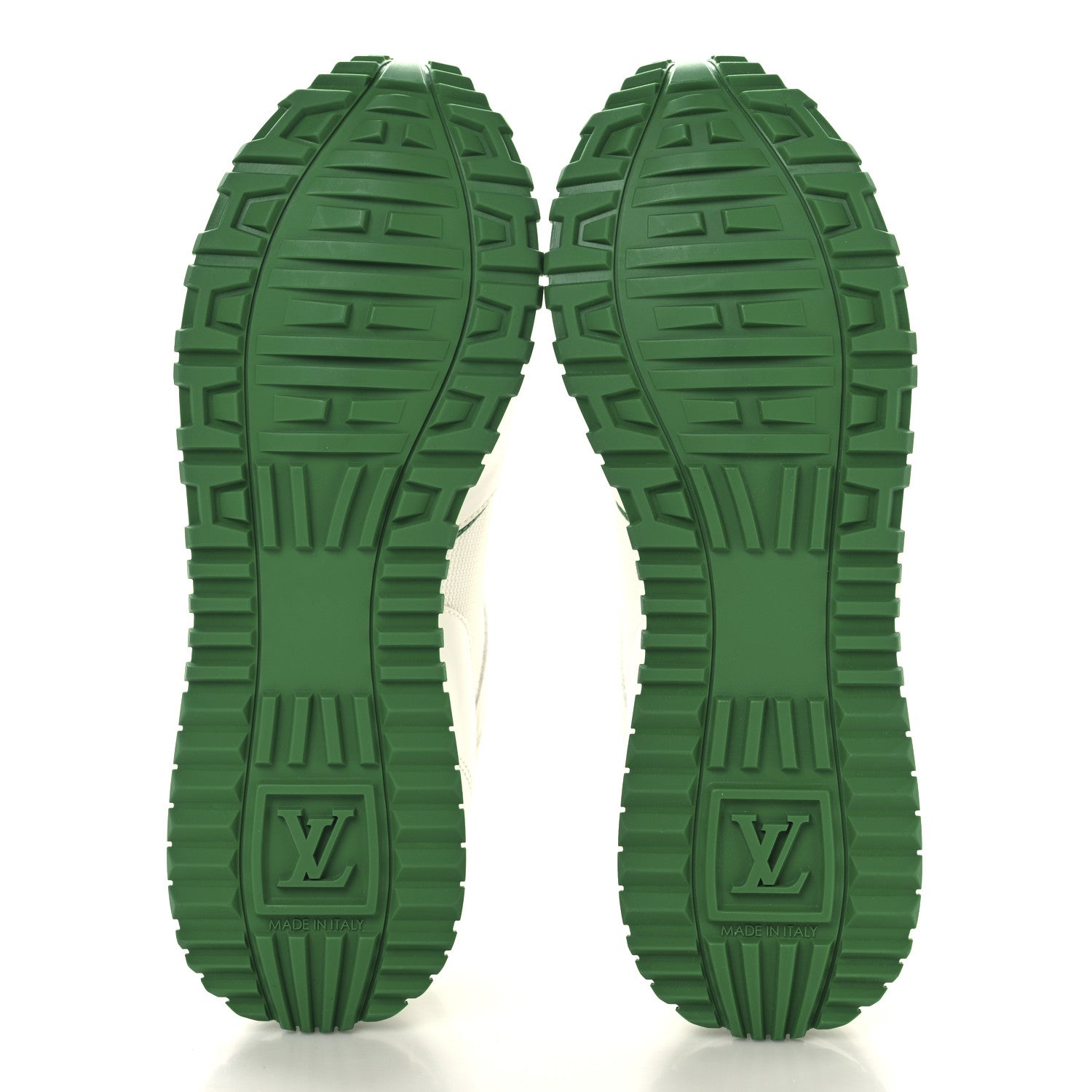 Calfskin Monogram Run Away Sneakers 36 White Green