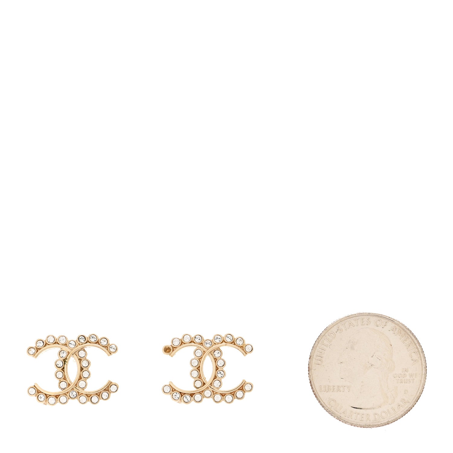Crystal CC Earrings Gold
