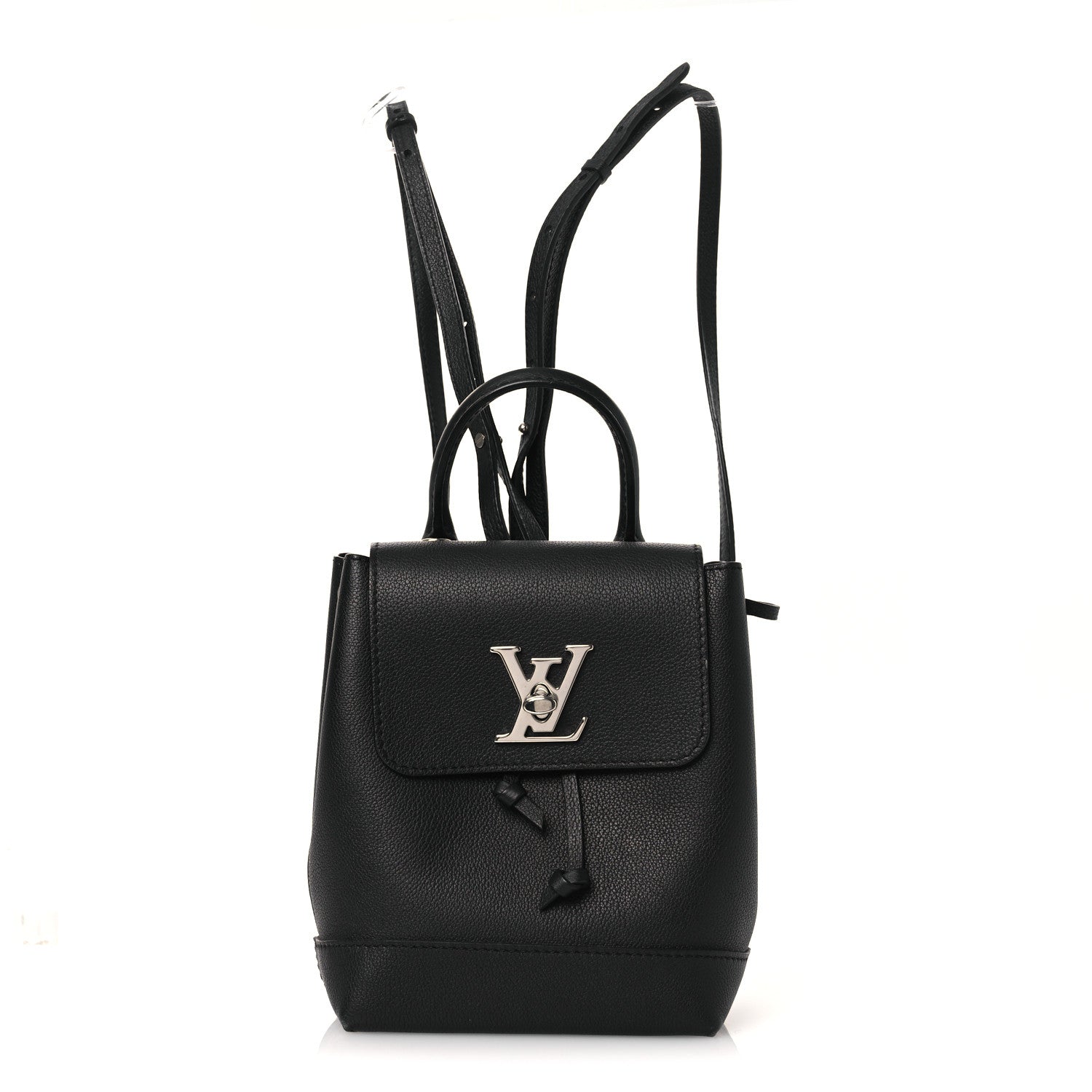 Calfskin Lockme Mini Backpack Black