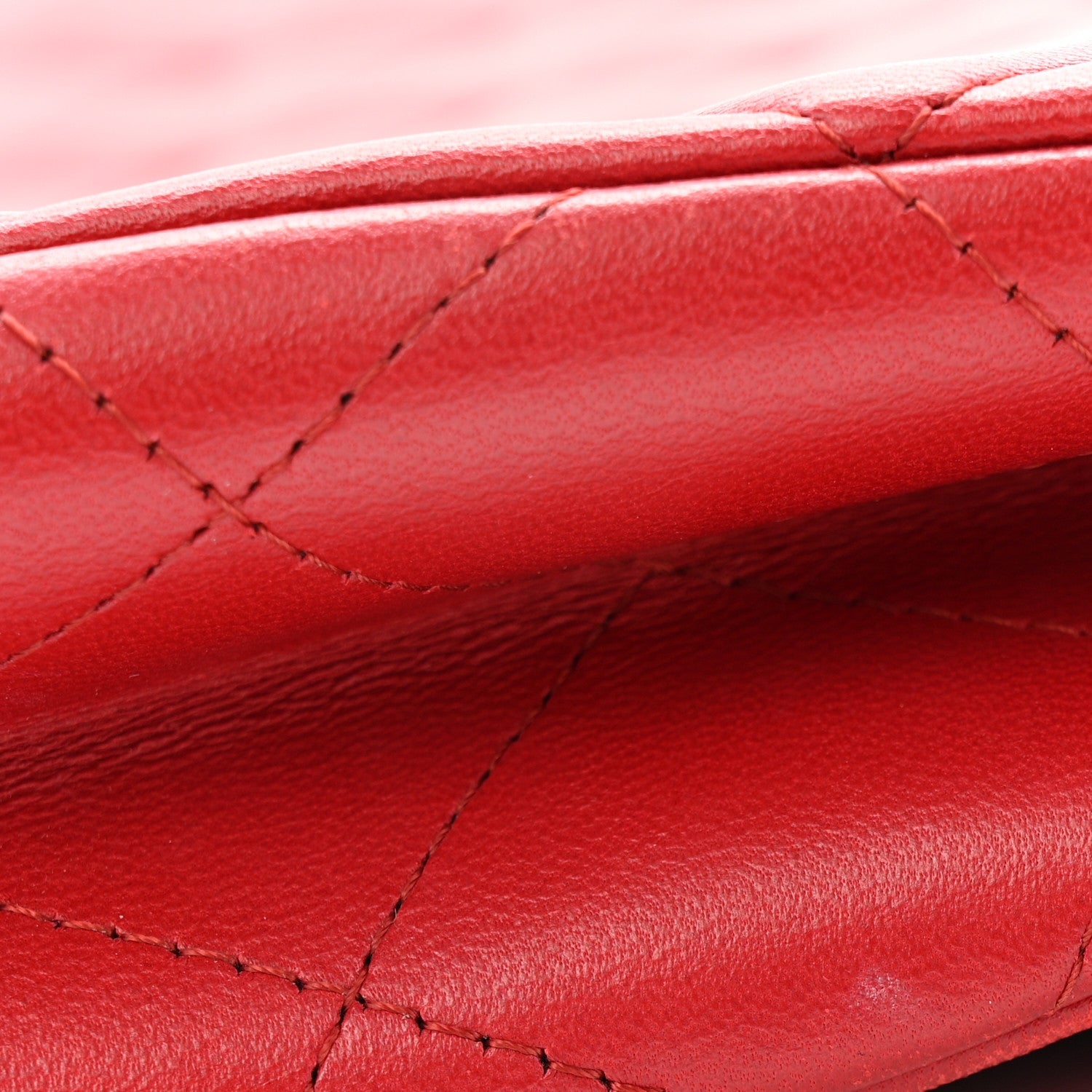 Lambskin Quilted Clutch With Chain Flap Red