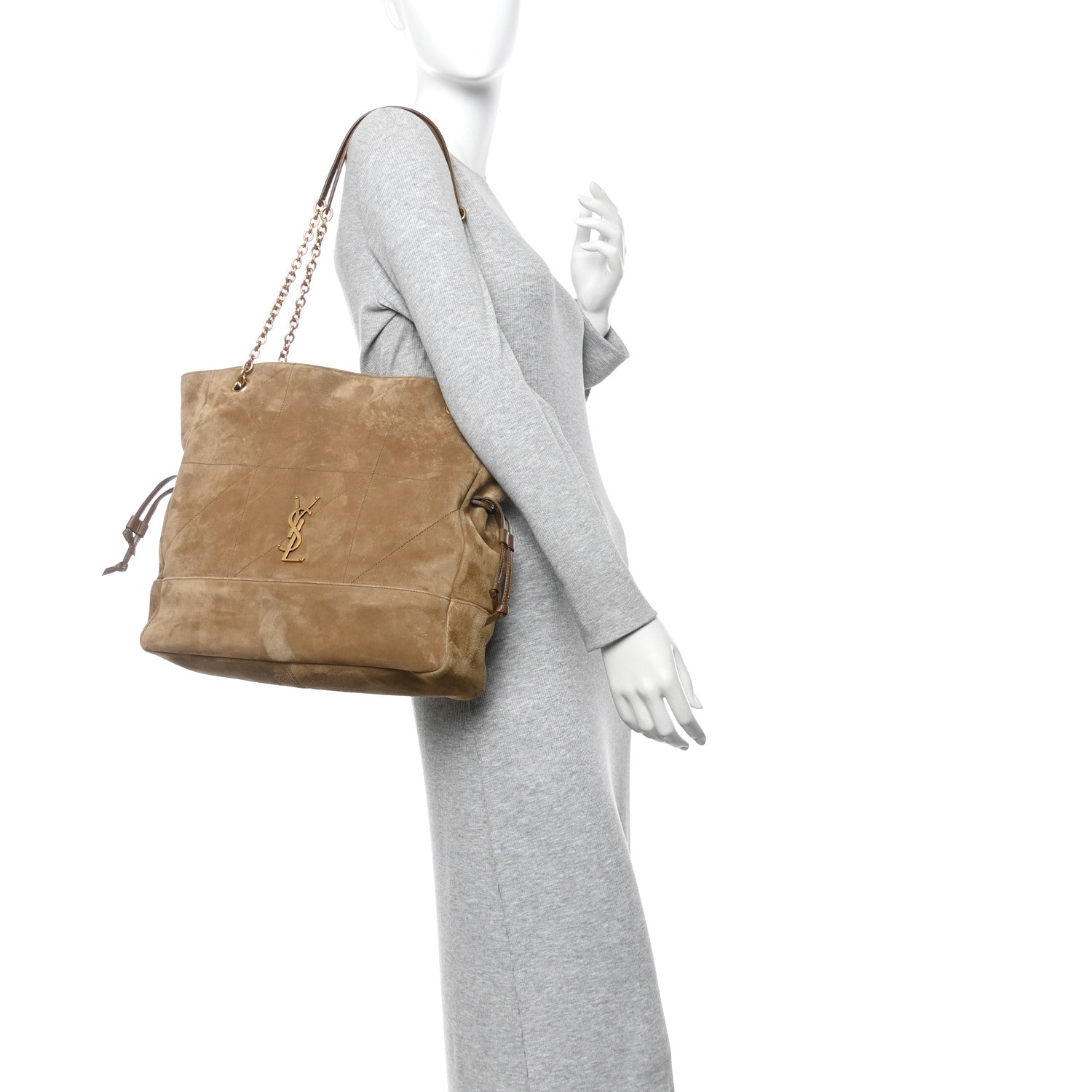 Suede Jamie Medium Shopping Tote Golden Leaf